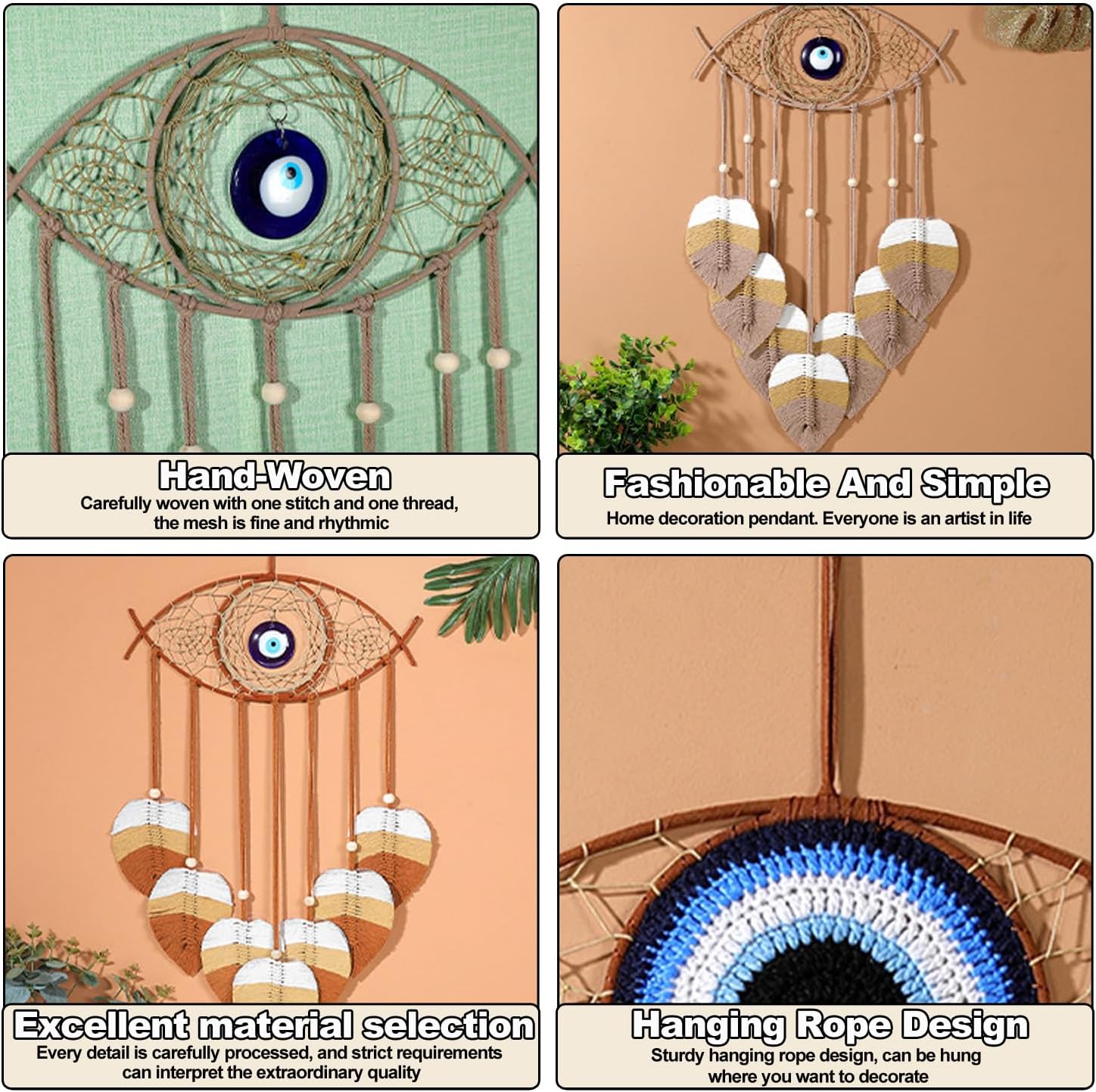 Bohemian Macrame Leaf Wall Hanging Decor
