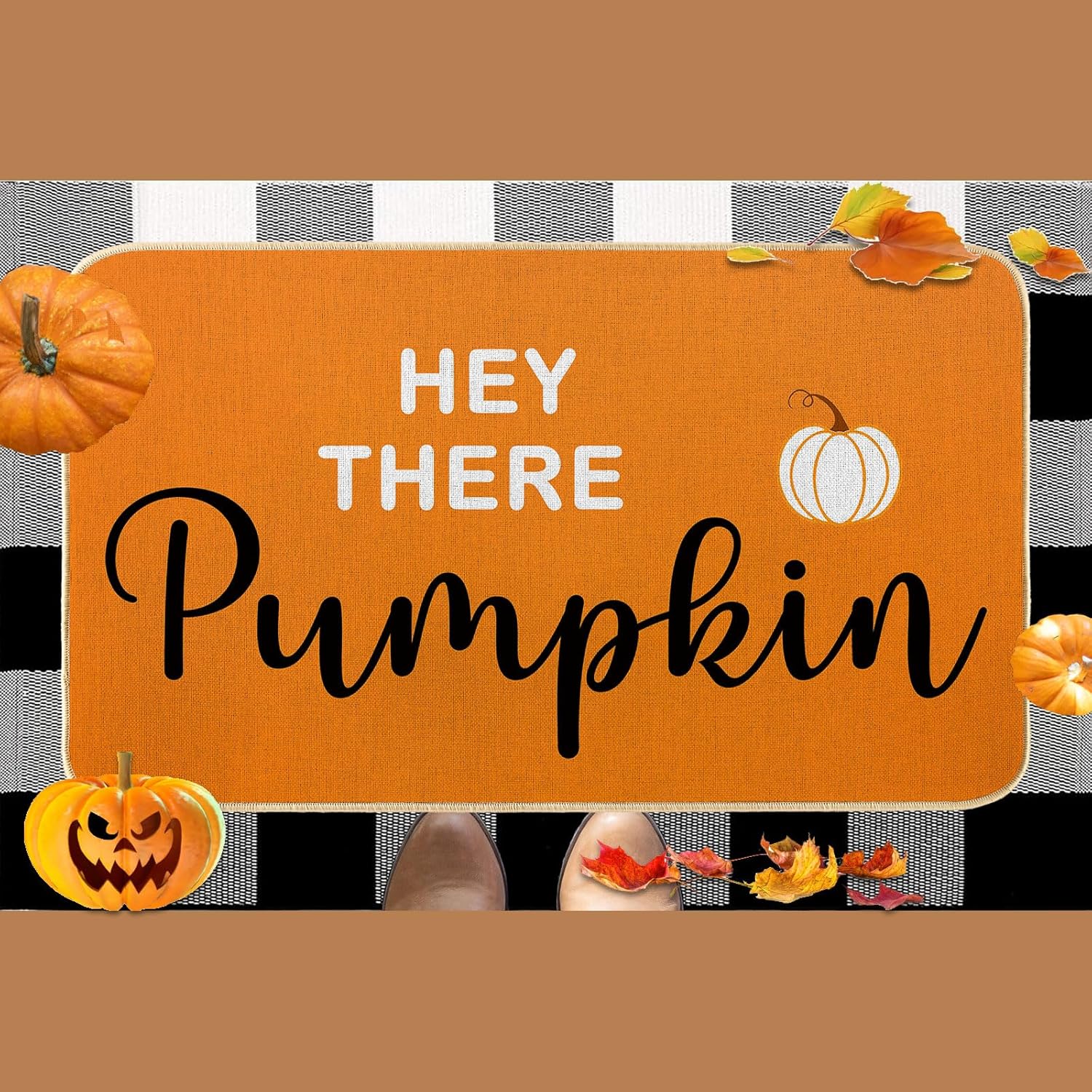 Hey There Pumpkin Door Mat 2 Pcs Fall Welcome Mat