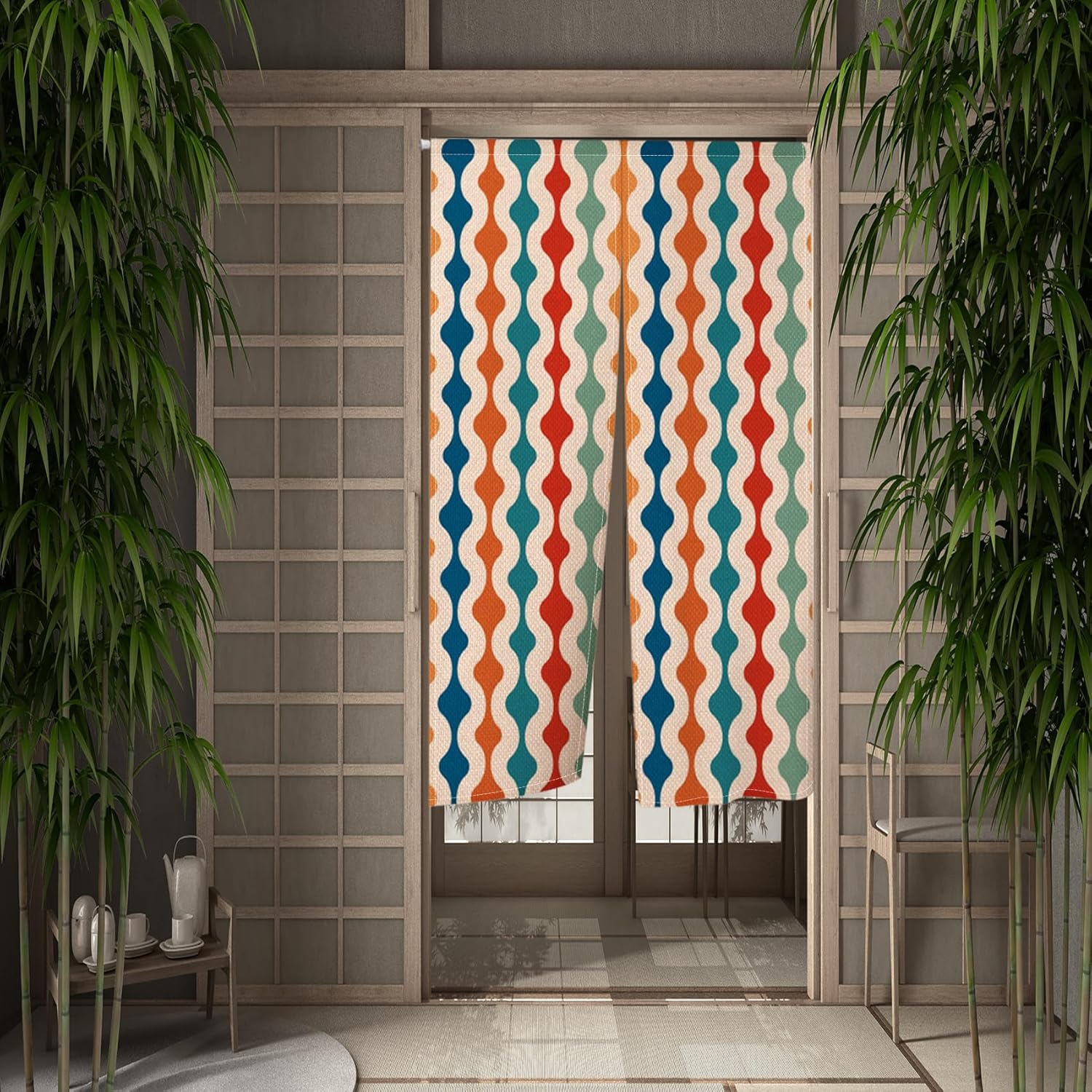 Boho Colorful Stripes Doorway Curtain 335x473 In