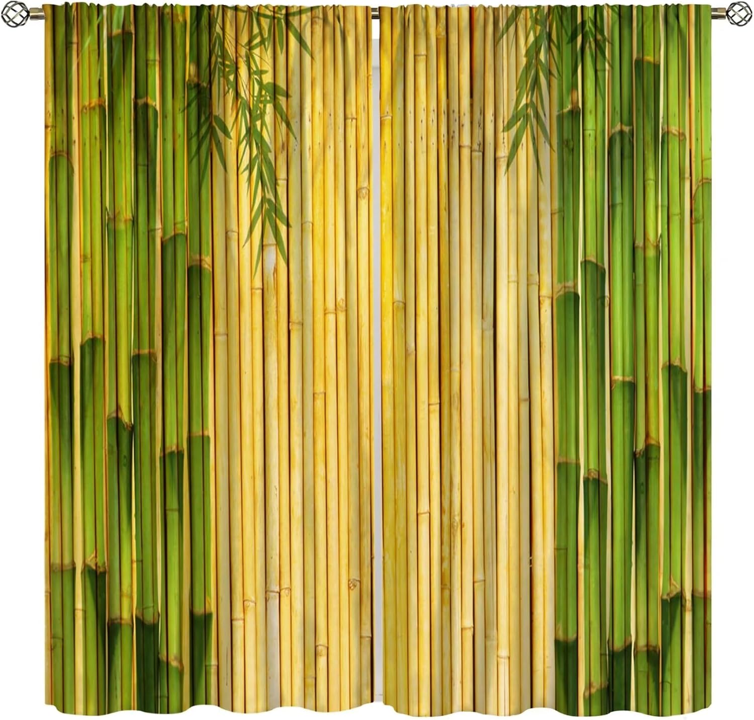 Focusbrite Bamboo Curtains 2 Panels 42x63 Inches