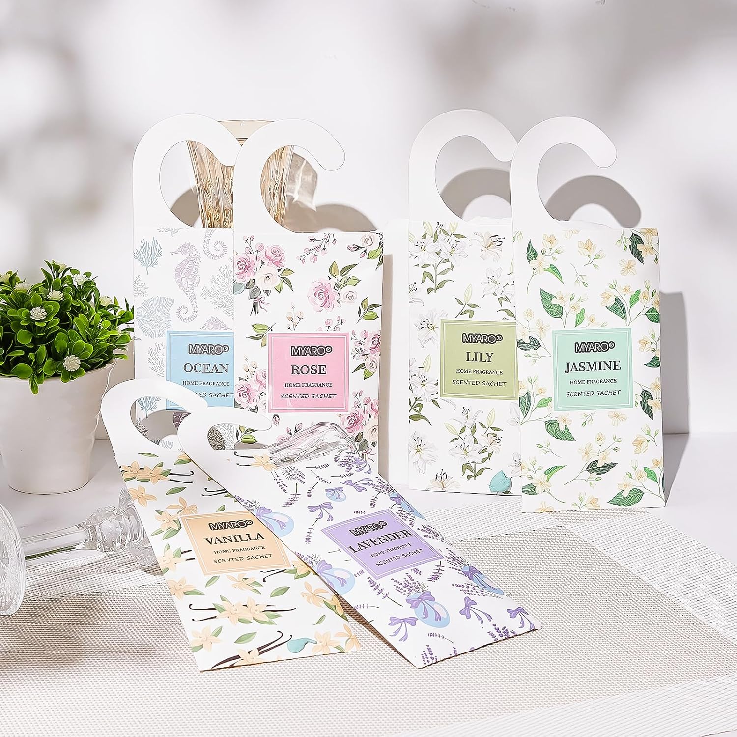 MYARO 12 Pack Scented Sachets for Drawers Closets