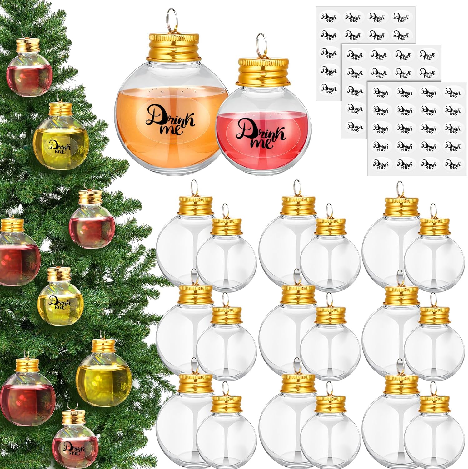 Patelai Clear Christmas Fillable Ornaments 48 Pcs