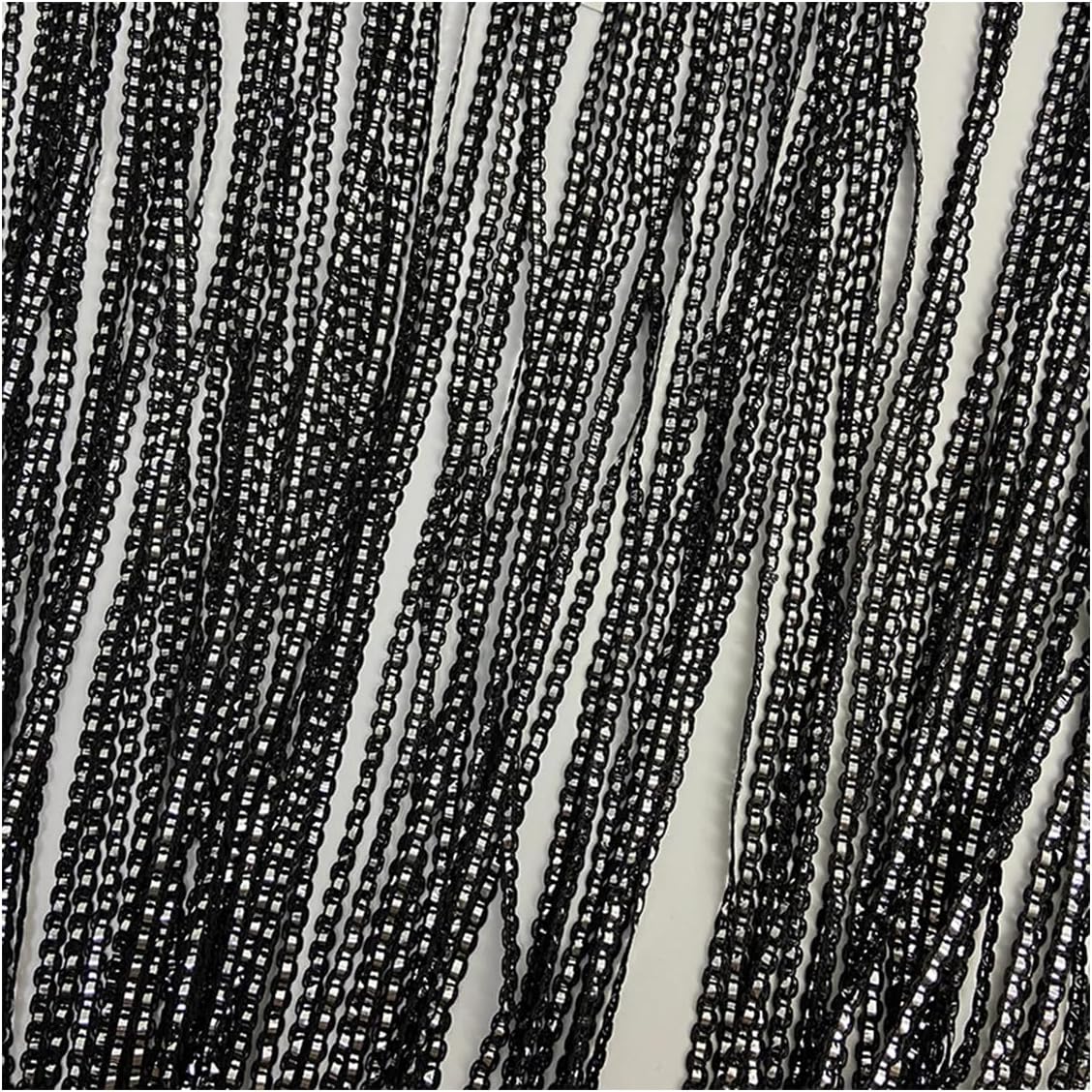 Black Wall Panel Fringe Curtain 110x110 Inch