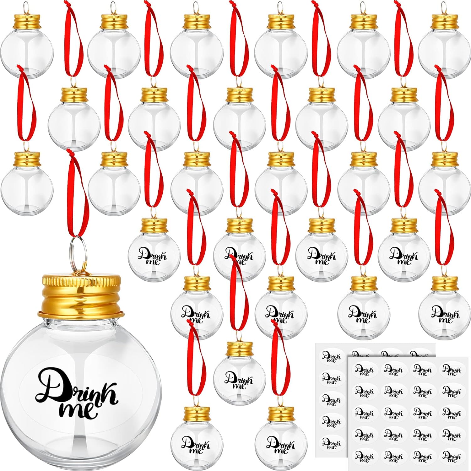 Patelai 36 Piece Fillable Christmas Baubles Shot Glasses Decoration Set