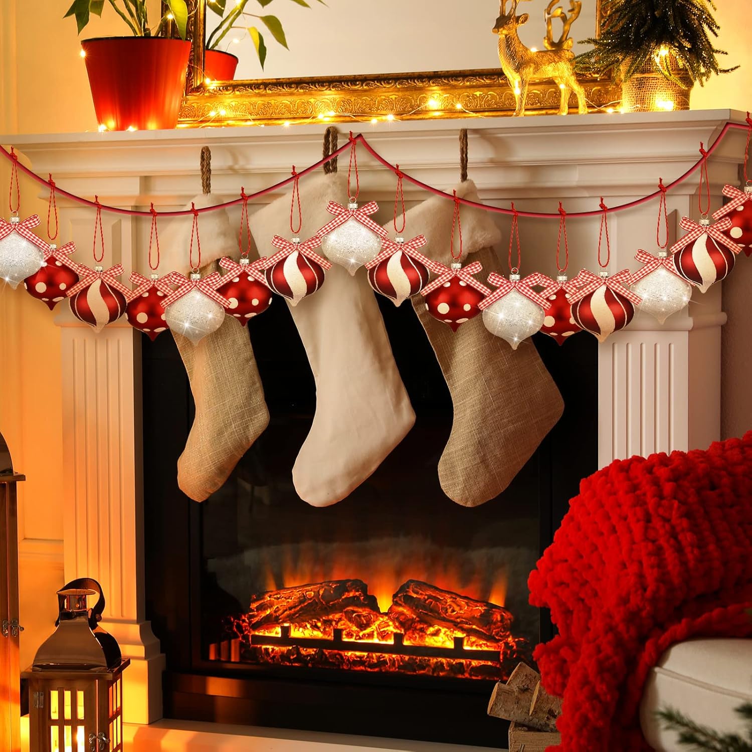 24 Pcs Shatterproof Candy Cane Christmas Ornament Decorations