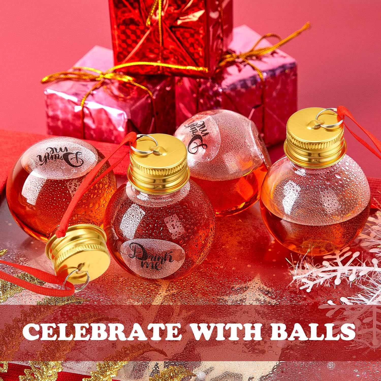 Patelai 36 Piece Fillable Christmas Baubles Shot Glasses Decoration Set