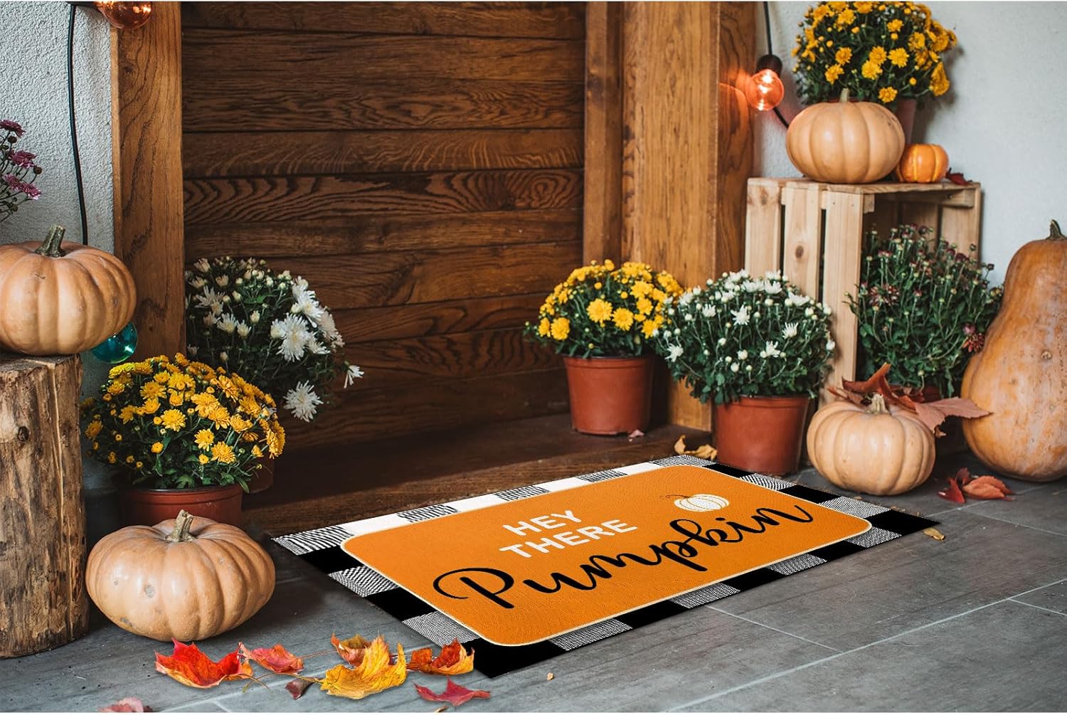 Hey There Pumpkin Door Mat 2 Pcs Fall Welcome Mat