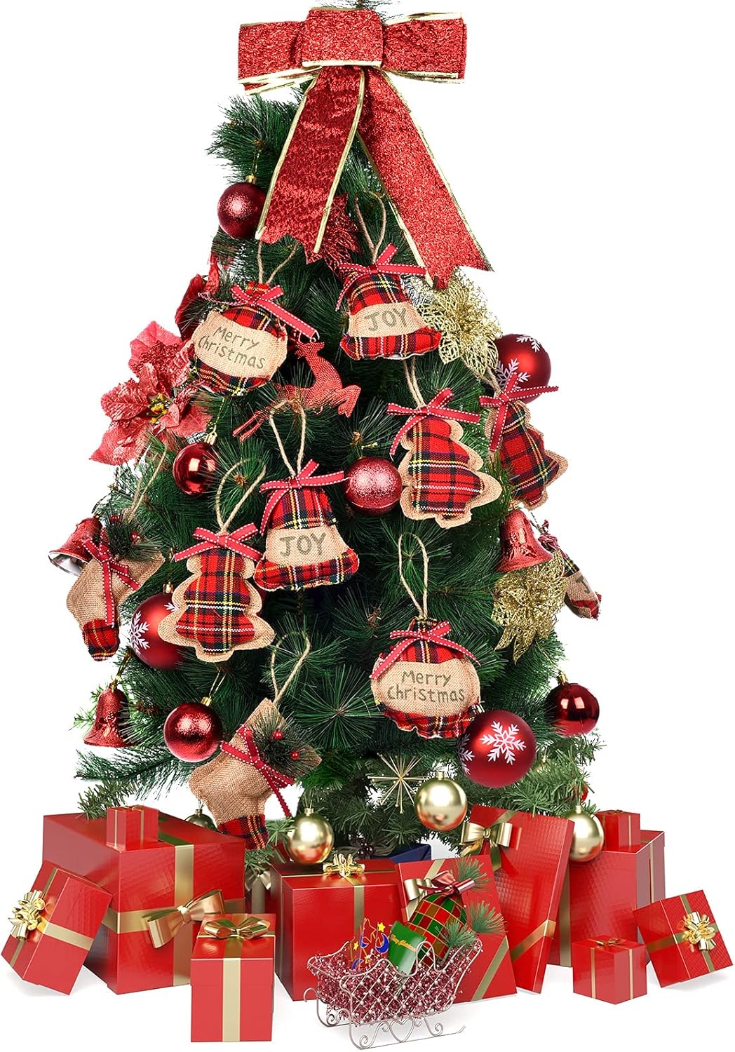Jetec 20 Piece Rustic Burlap Christmas Ornaments Set