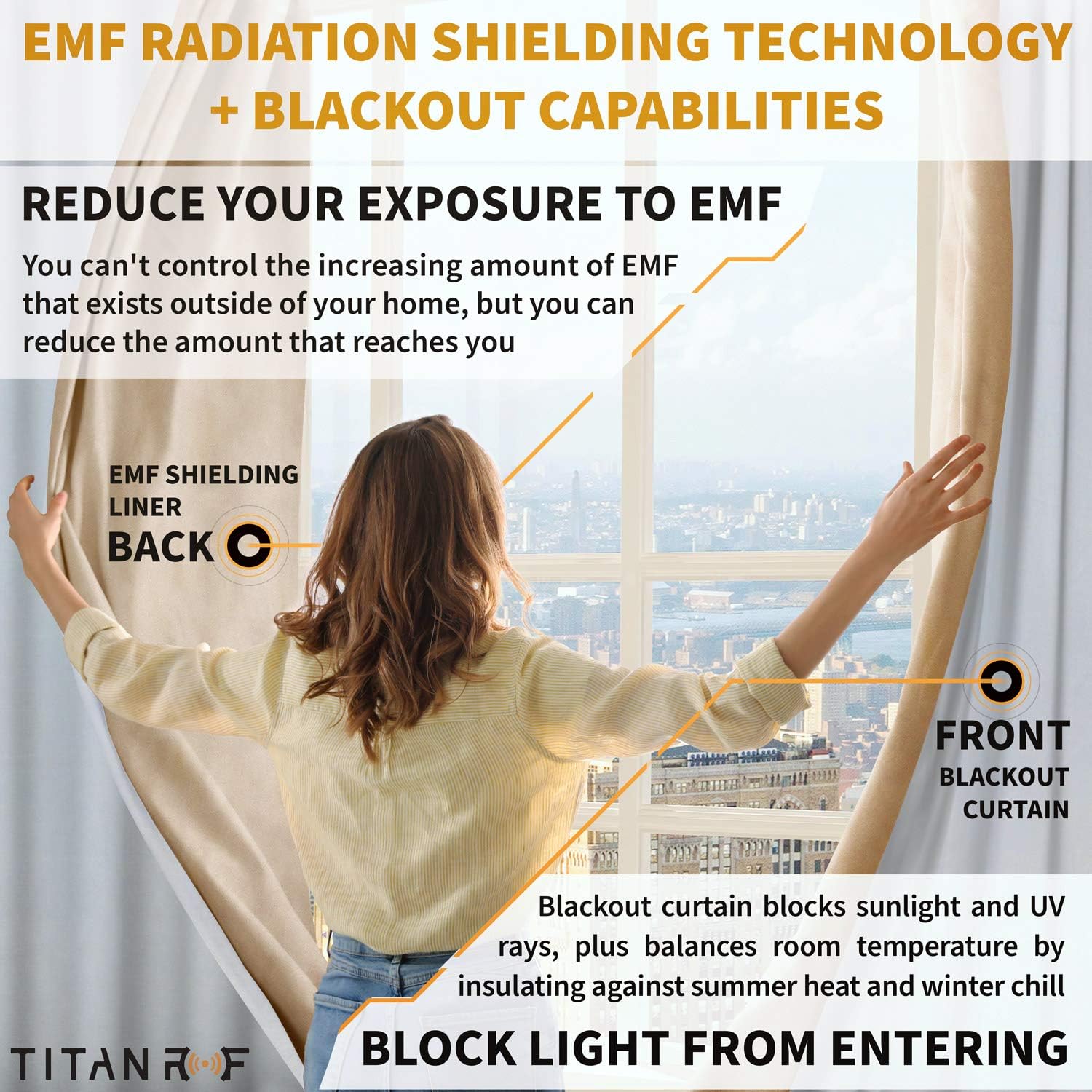 Mission Darkness TitanRF Radiation Shielding Curtains