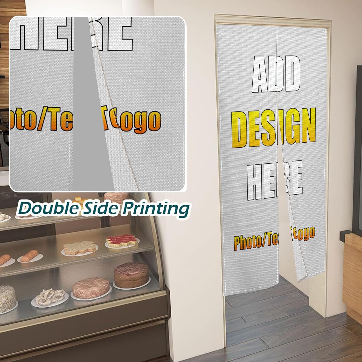 Custom Noren Door Curtain with Double Sided Design