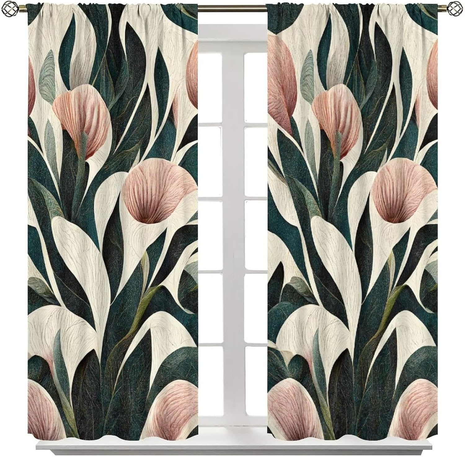JESTRONRY Abstract Floral Curtains for Living Room Bedroom