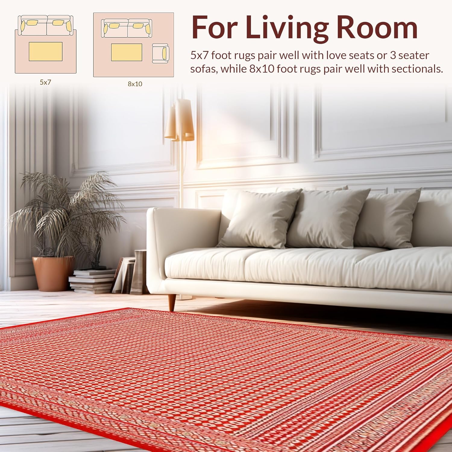 Ultra Soft 4x6 Area Rug Non Slip Stain Resistant