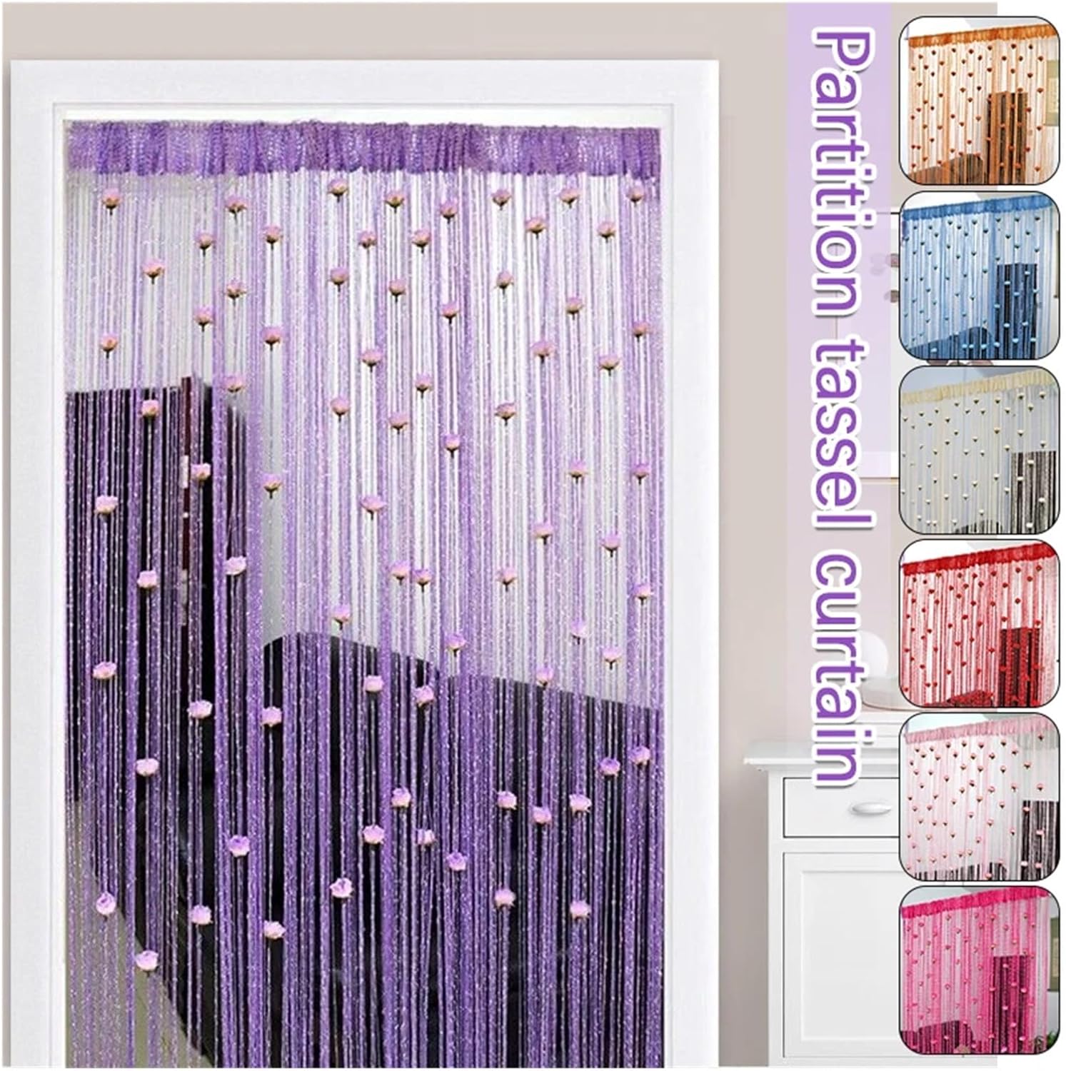 100x200cm Thread Curtain for Elegant Room Division and Decor