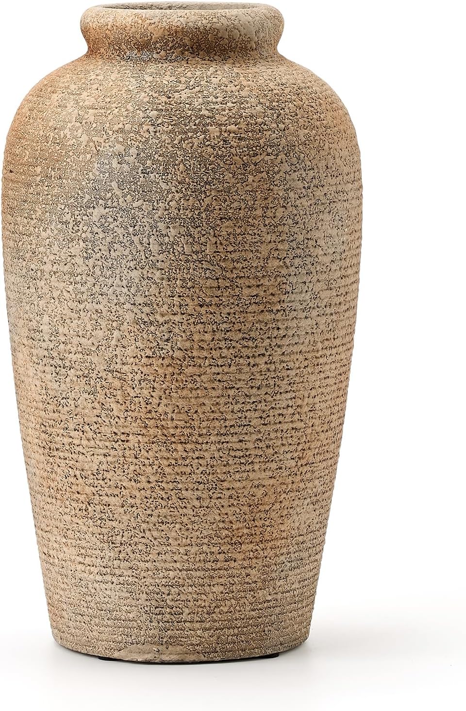 Large Ceramic Rustic Vase 11 Inch Brown