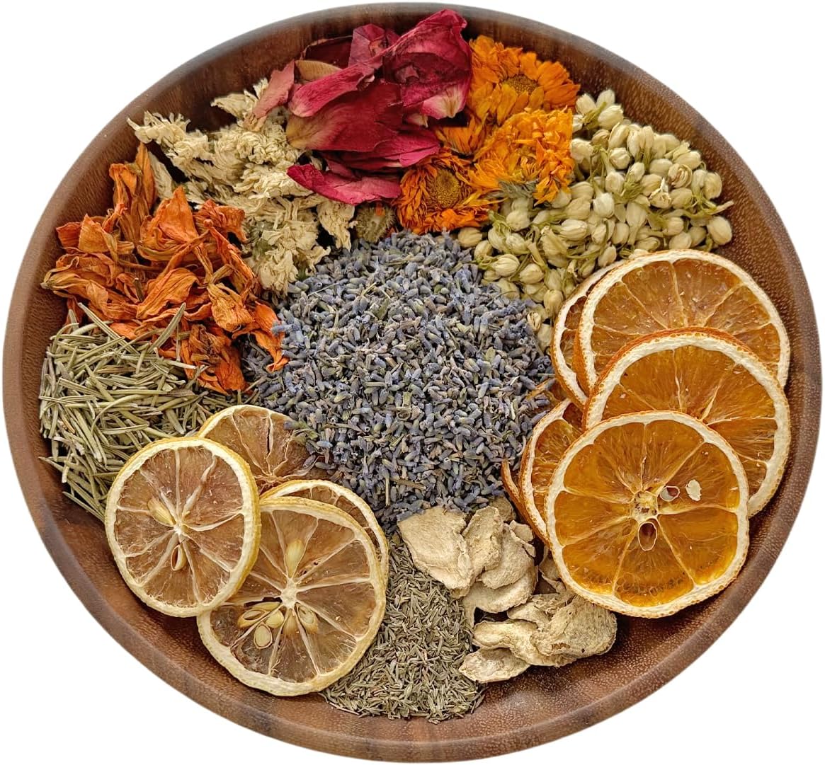 Fall Simmer Pot with Rose Lavender Dried Orange