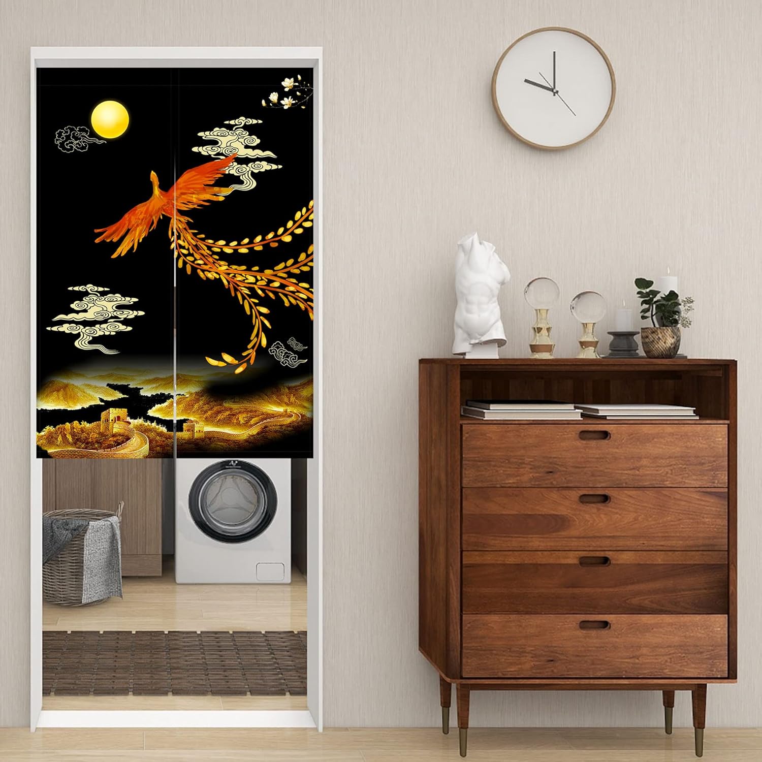 LIGICKY Chinese Style Noren Door Curtain Double Sided