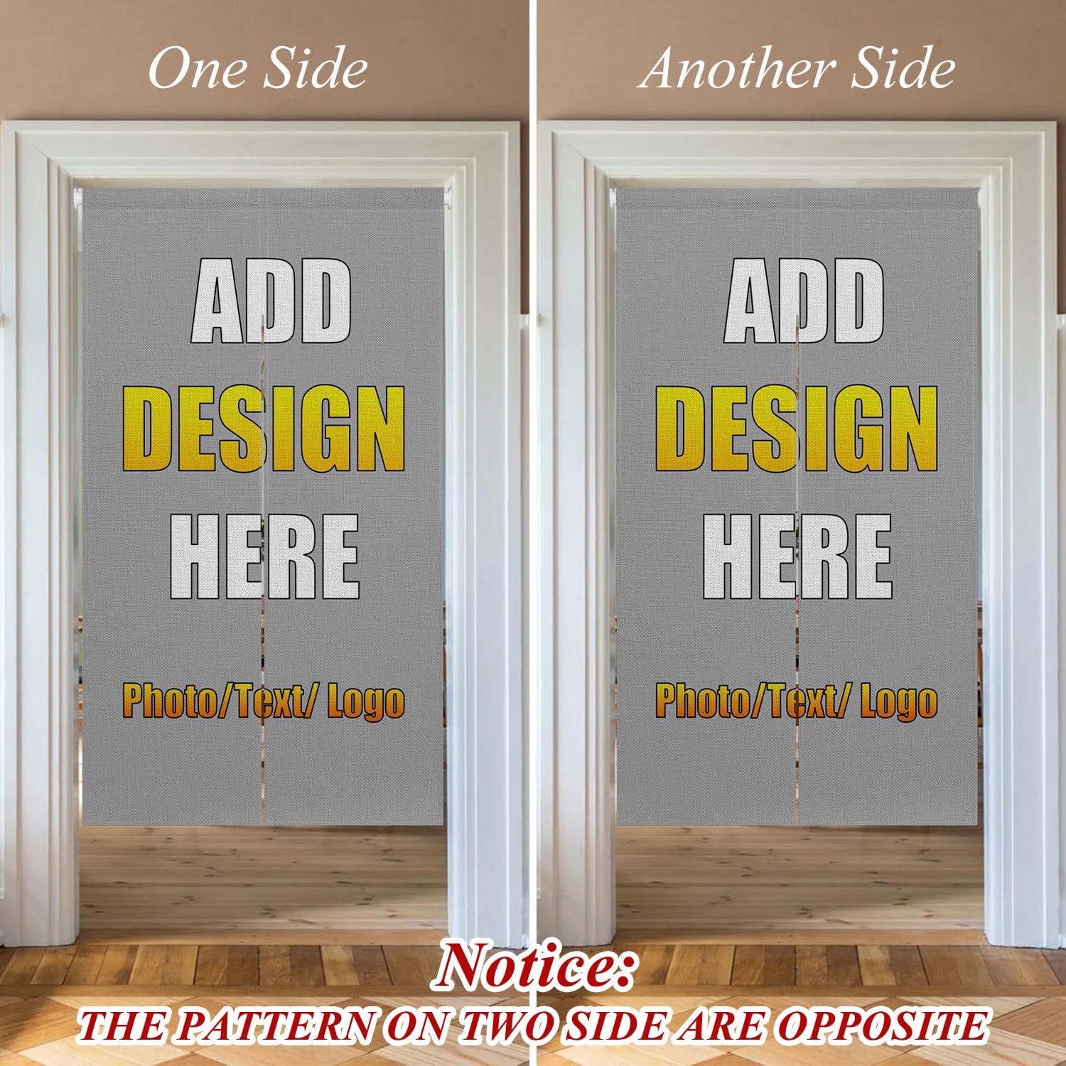 Custom Double Sided Japanese Noren Door Curtain Panel