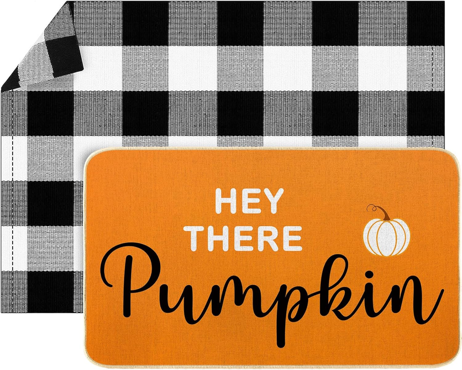 Hey There Pumpkin Door Mat 2 Pcs Fall Welcome Mat