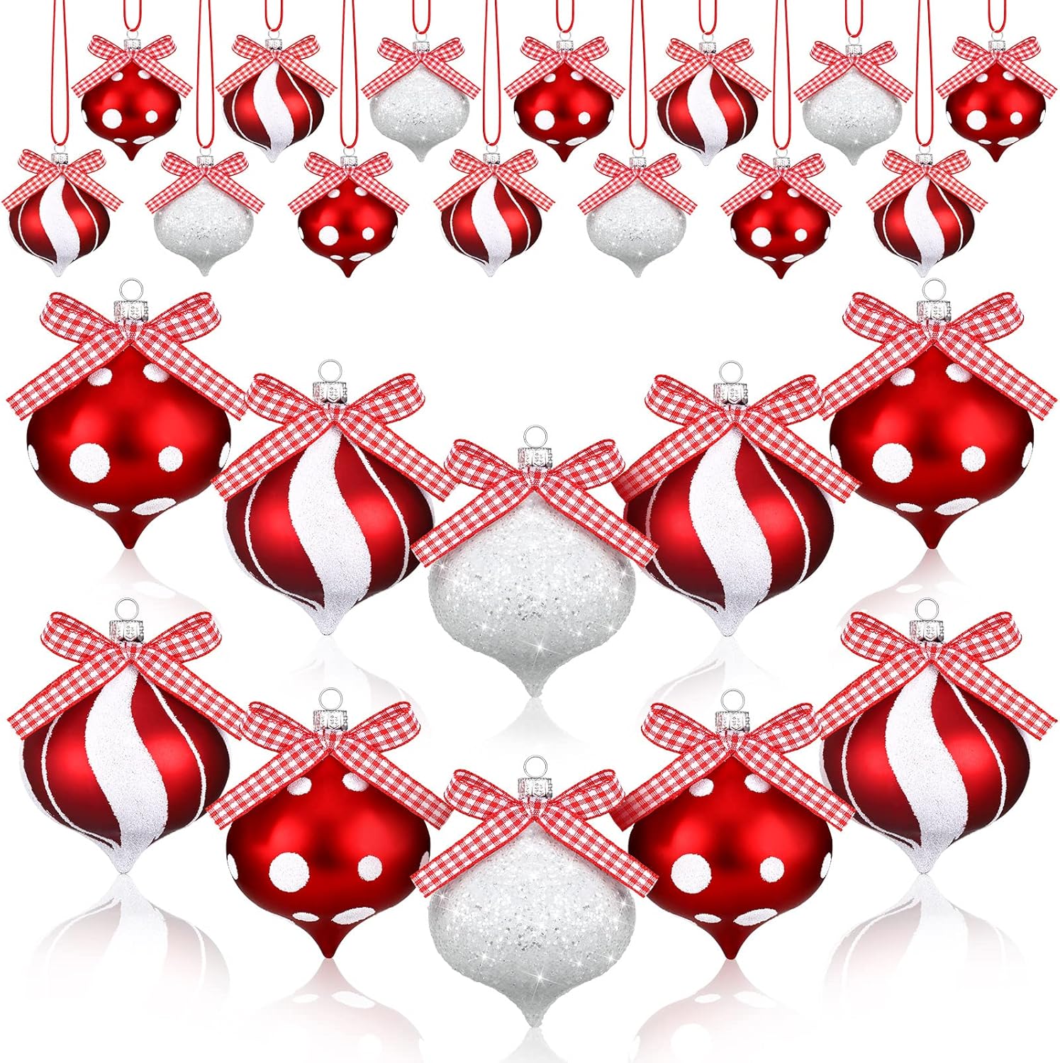 24 Pcs Shatterproof Candy Cane Christmas Ornament Decorations