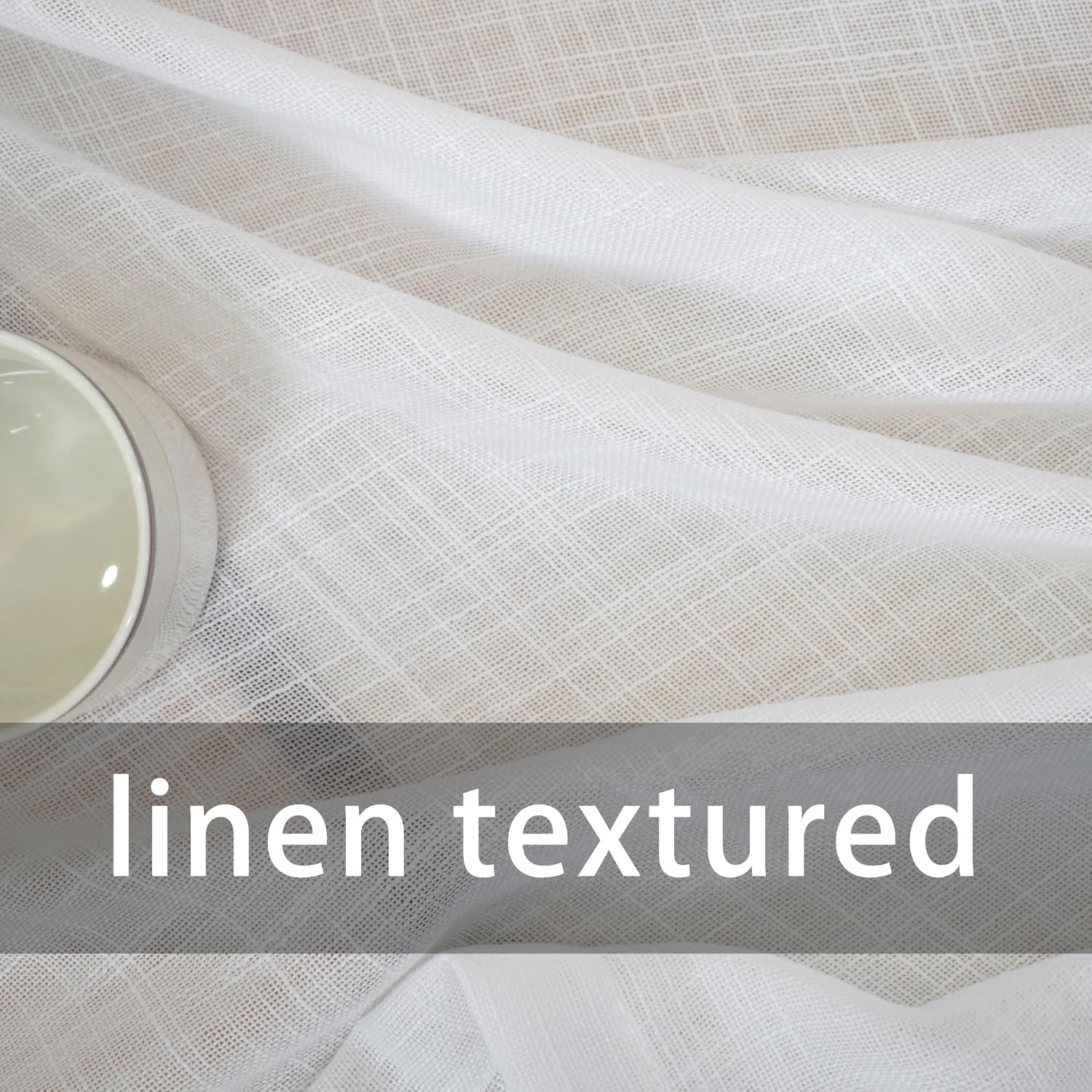 UPOPO White Sheer Kitchen Tier Curtains 24 Inches 2 Panels Grommet Top