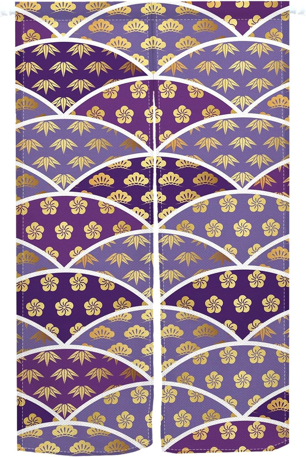Long Japanese Noren Curtain 34x60 with Flower Design