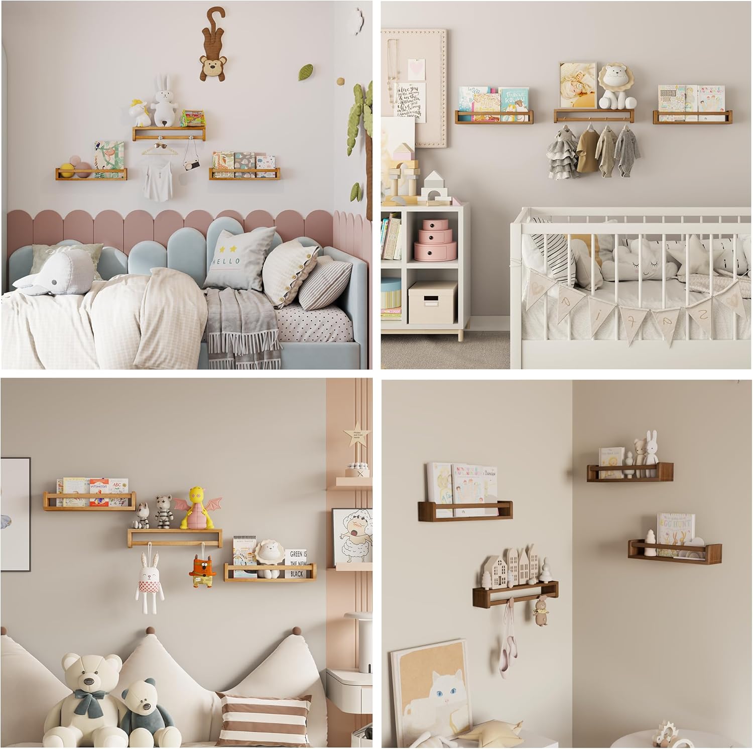 Heimlove Nursery Floating Shelves Set of 2