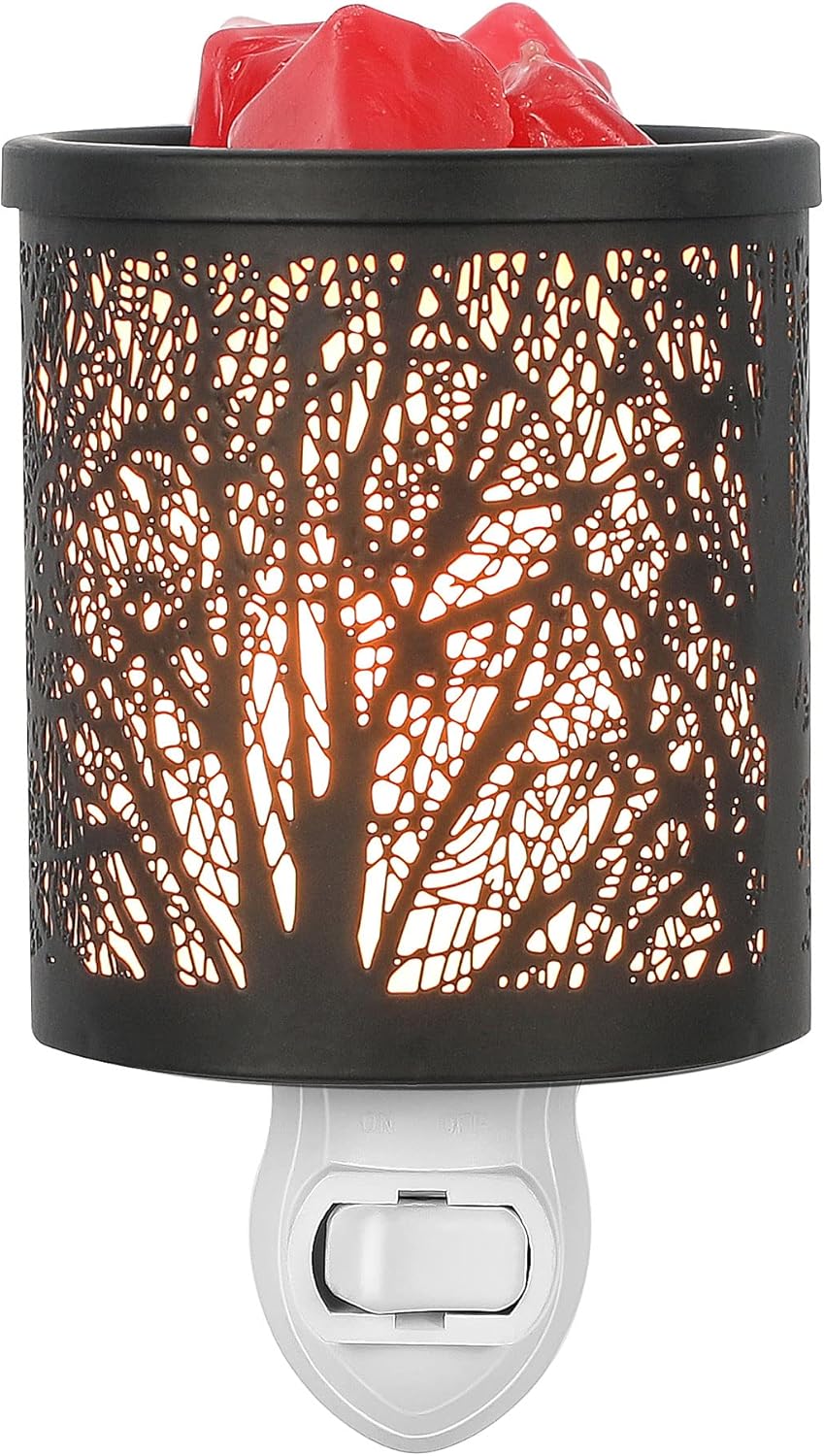 Inrorans Wall Plug-in Wax Warmer with Black Forest Tree Pattern