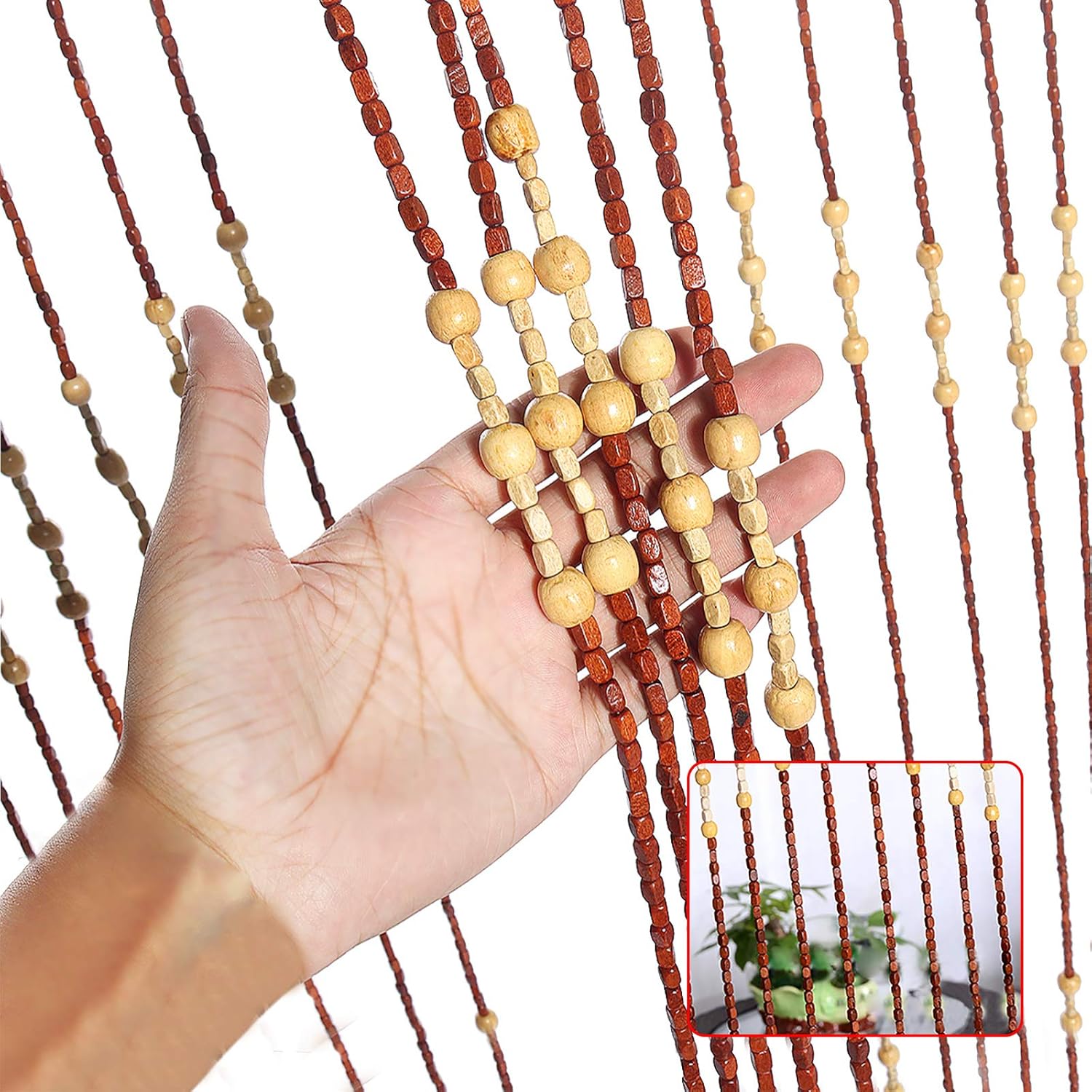 TFCFL 27 String Wooden Beaded Curtains 90x175cm