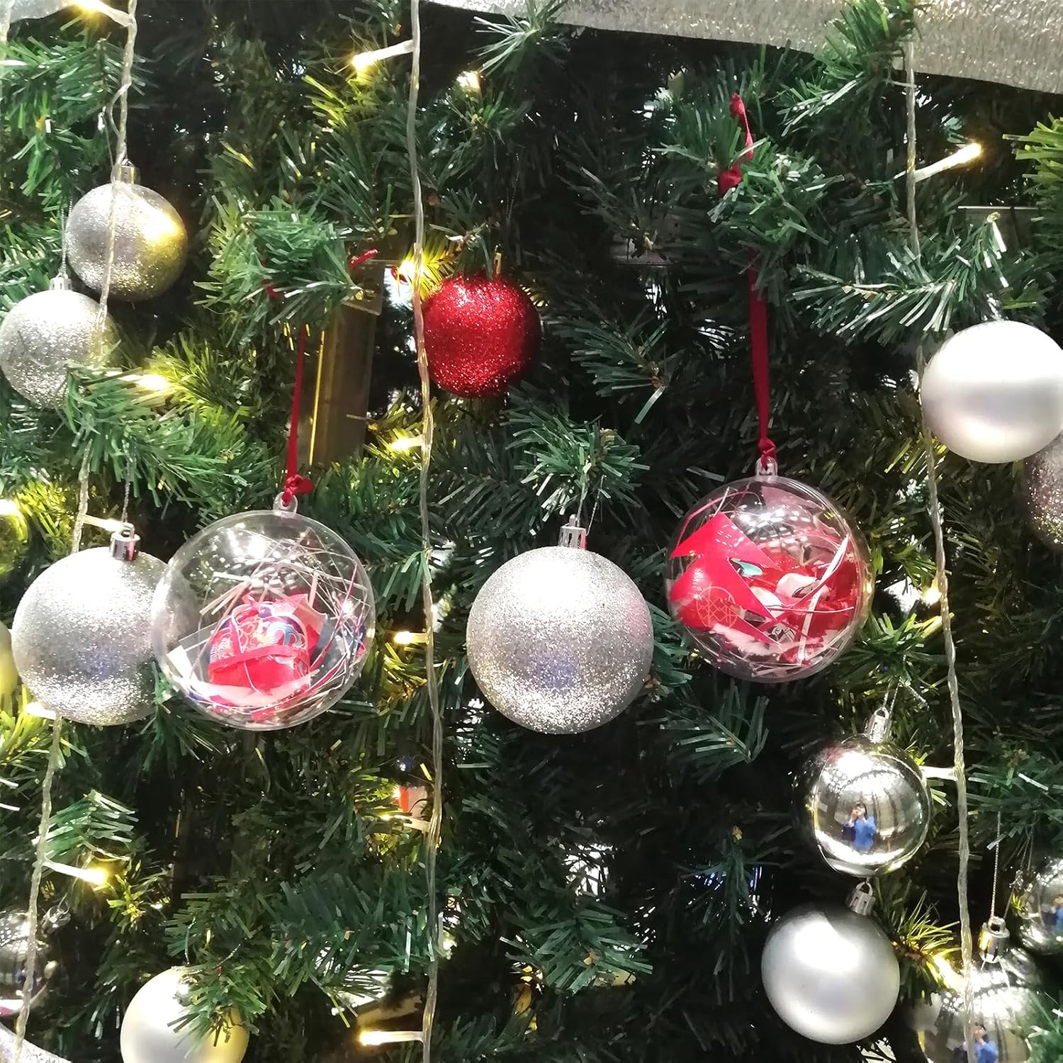 Uxcell 12pcs 1375 Inch Clear Plastic Ornaments Ball