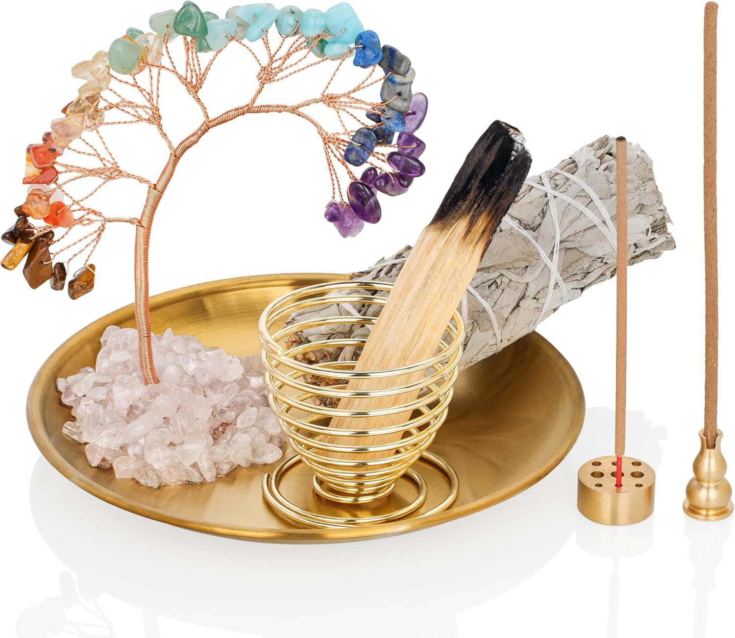 ZenBless Chakra Healing Crystal Tree Incense Holder