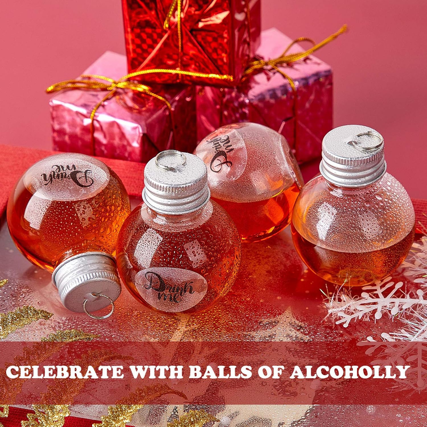 Patelai Christmas Booze Balls 12 Pieces Clear Hanging Ornaments
