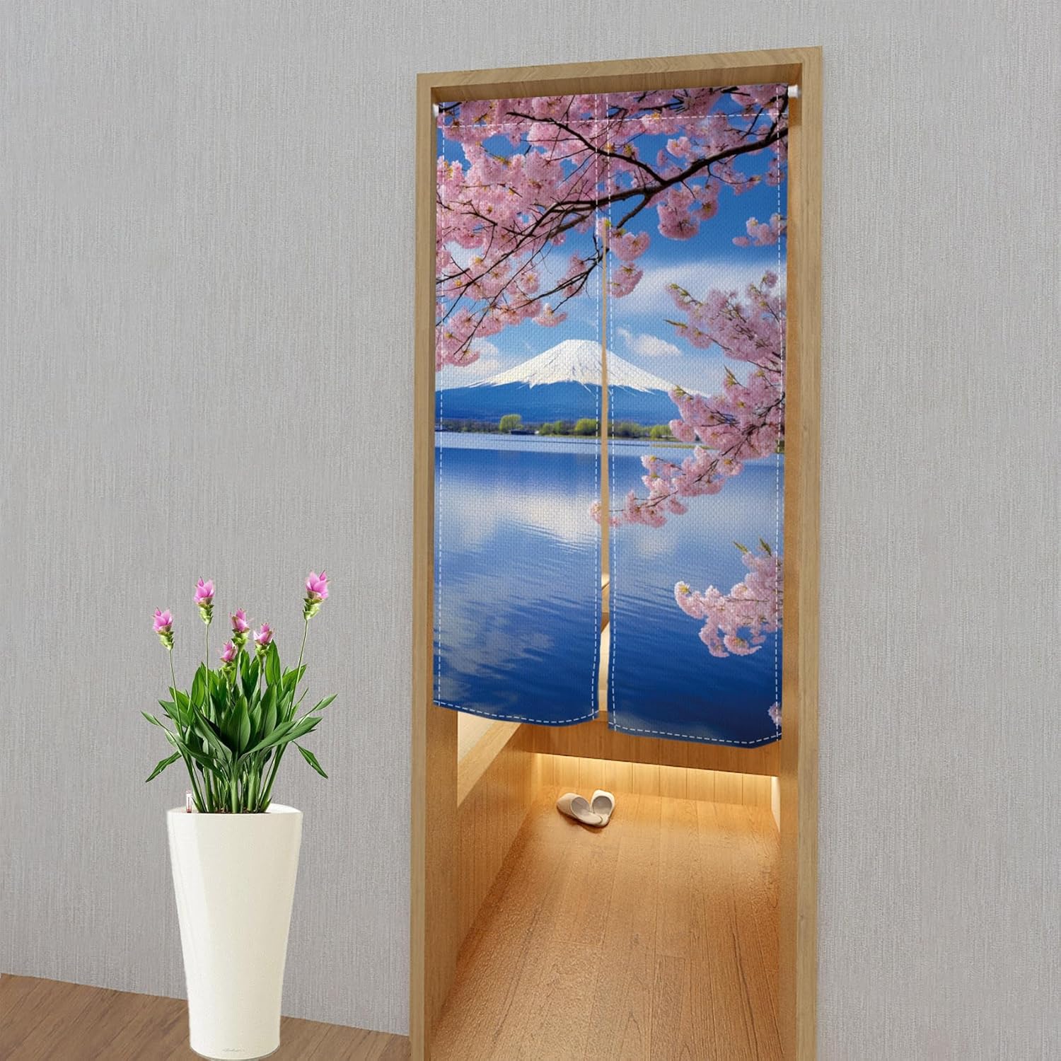 Japanese Mount Fuji Noren Door Curtain 335x669 In