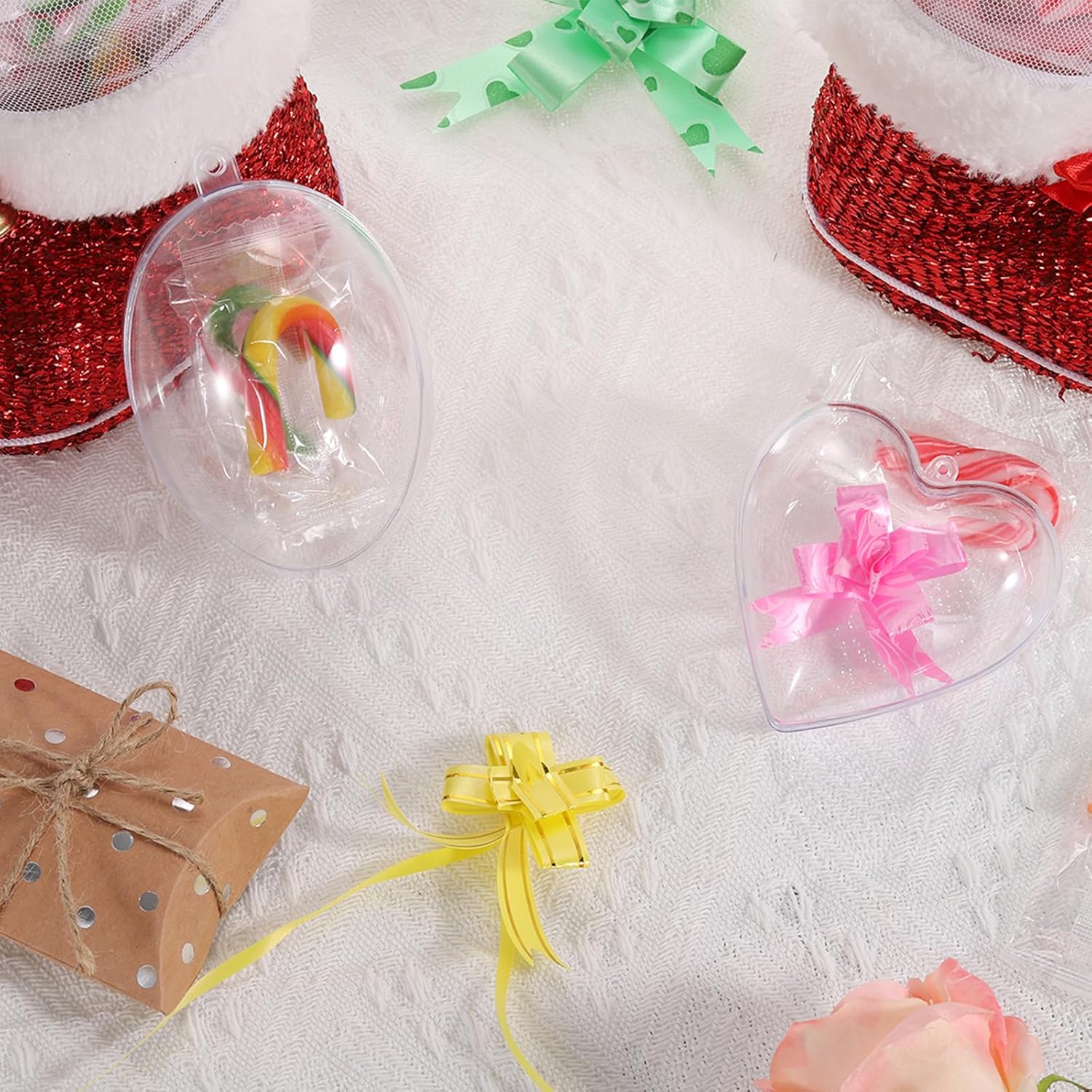 MECCANIXITY 40Pcs Clear Plastic Ornaments Balls