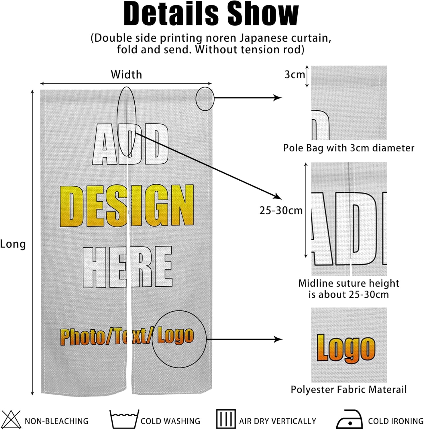 Custom Noren Door Curtain with Double Sided Design