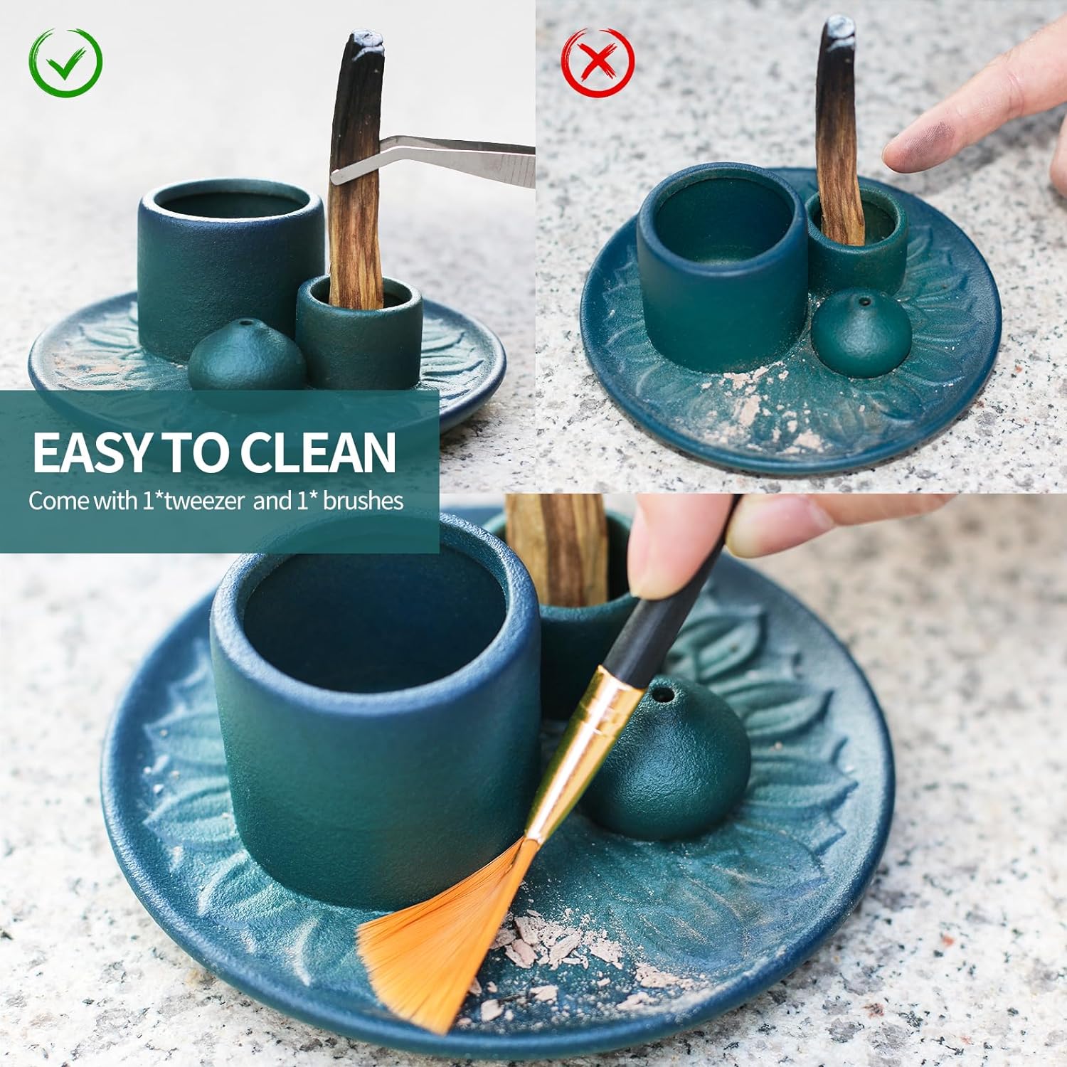 Palo Santo Sticks Holder - Blue Ceramic Incense Burner