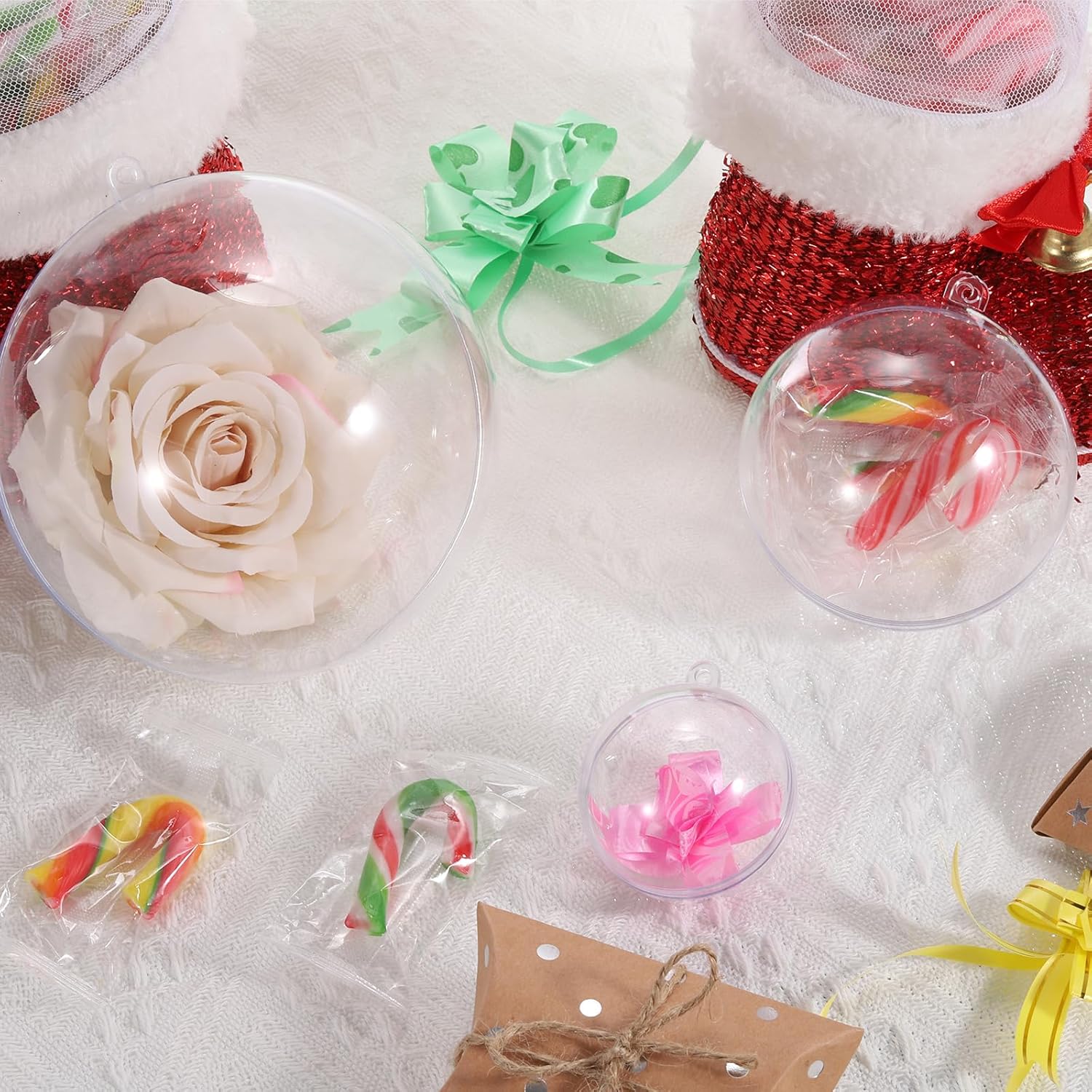 MECCANIXITY 40Pcs Clear Plastic Ornaments Balls