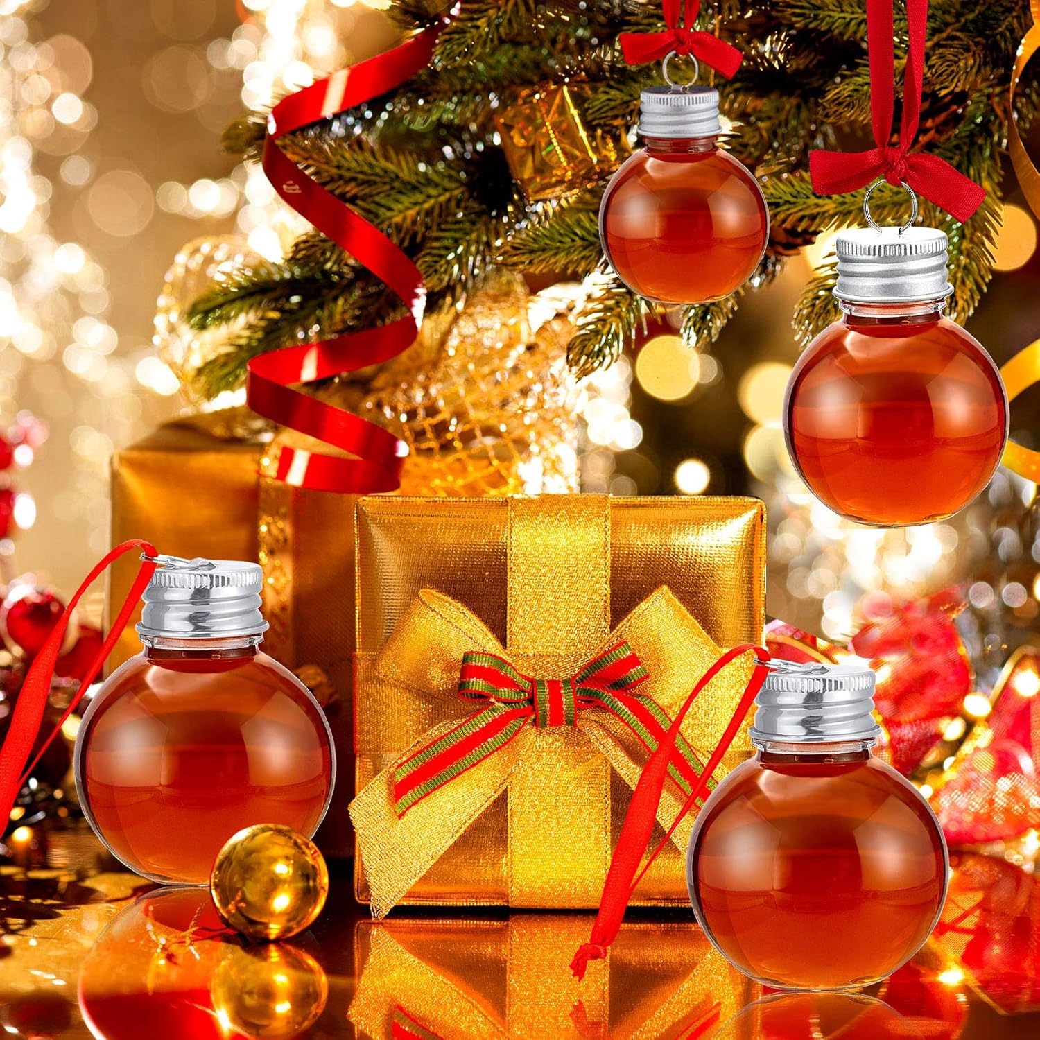 Patelai Christmas Drink Balls Shot Glass Ornament Plastic Clear 12 Pieces