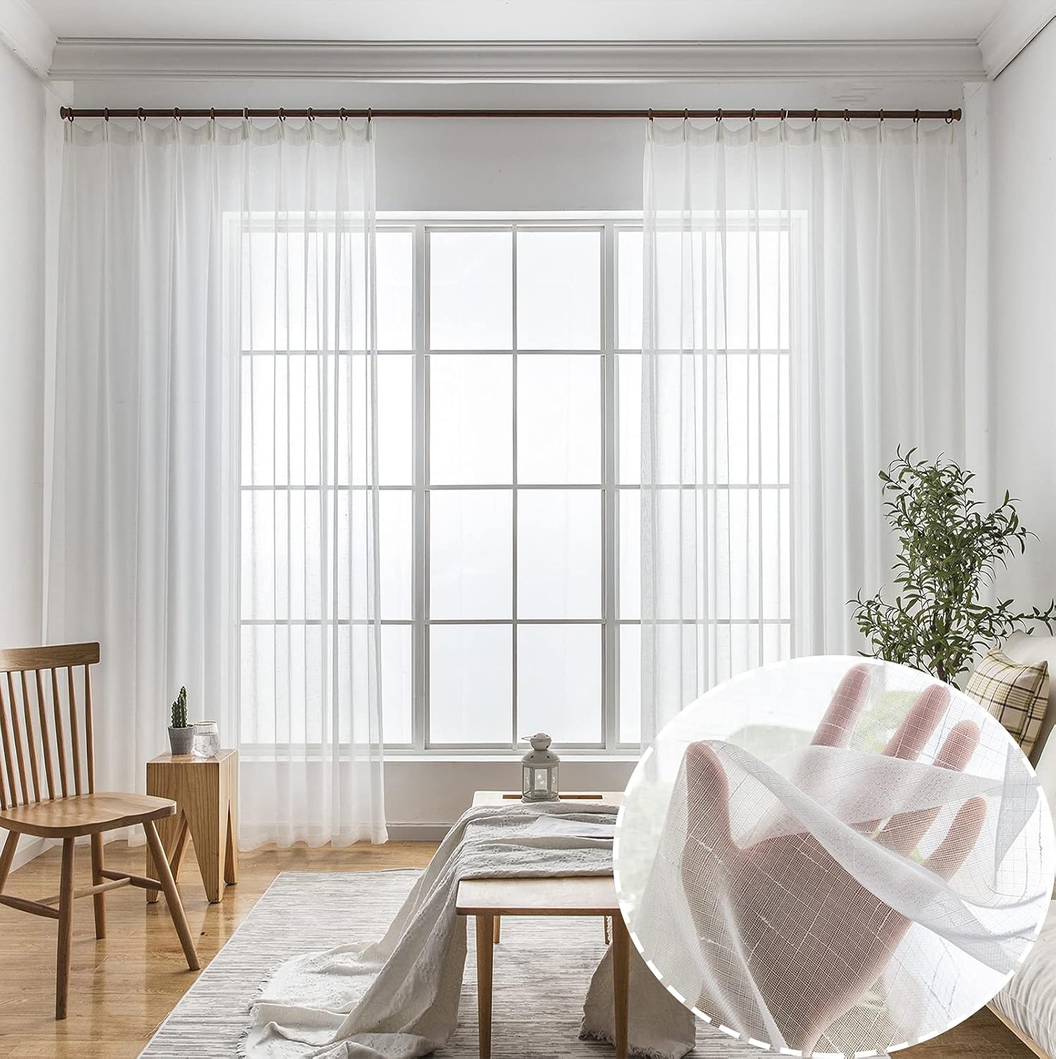 Off White Sheer Curtains 100 Inch Long 2 Panels Custom