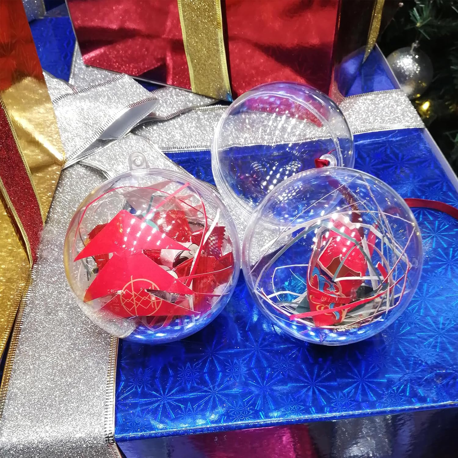Uxcell 12pcs 1375 Inch Clear Plastic Ornaments Ball