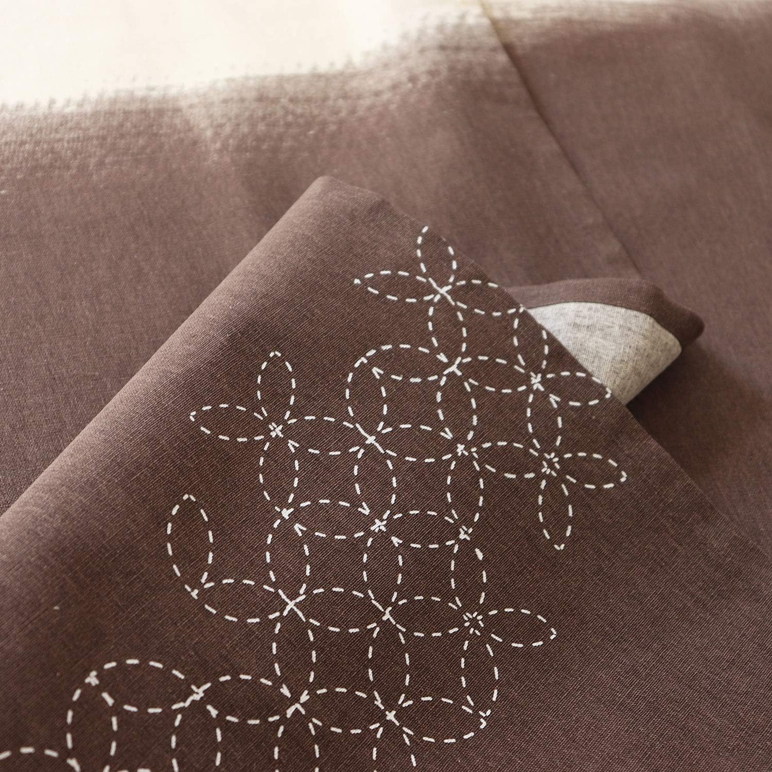 SunnyDayFabric Dooryway Curtain W335 x L59 Tapestry Japanese Noren Blur Brown