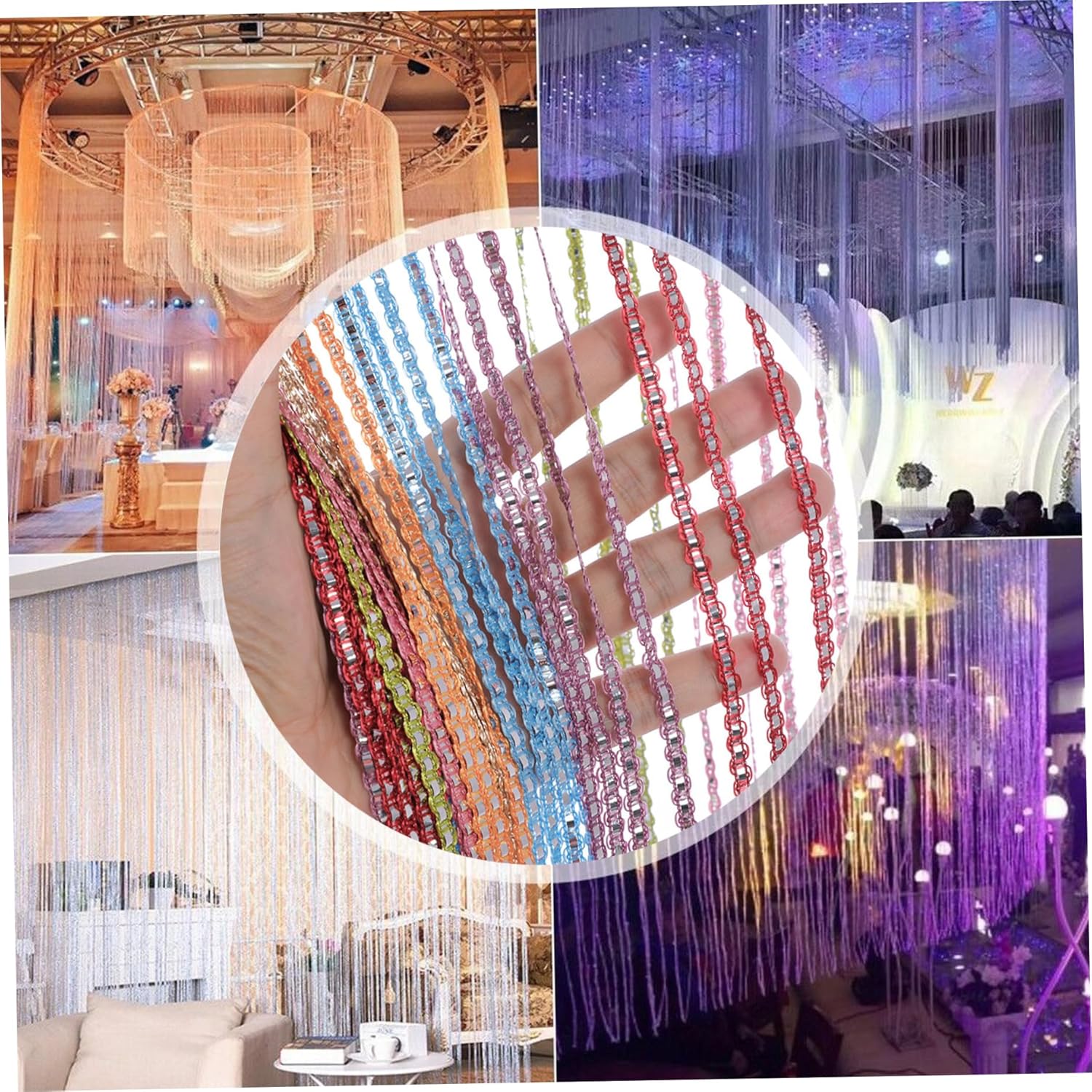 Rainbow Door Curtain with Tassels - 3937x7874 Inch