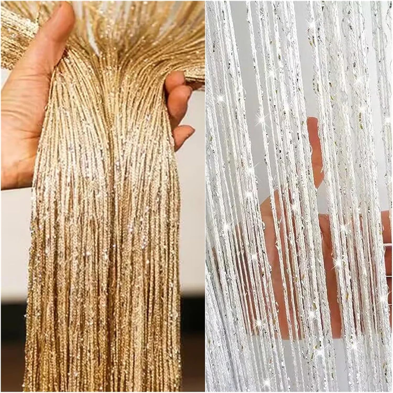 Shiny Tassel String Curtains 100x200cm Room Divider