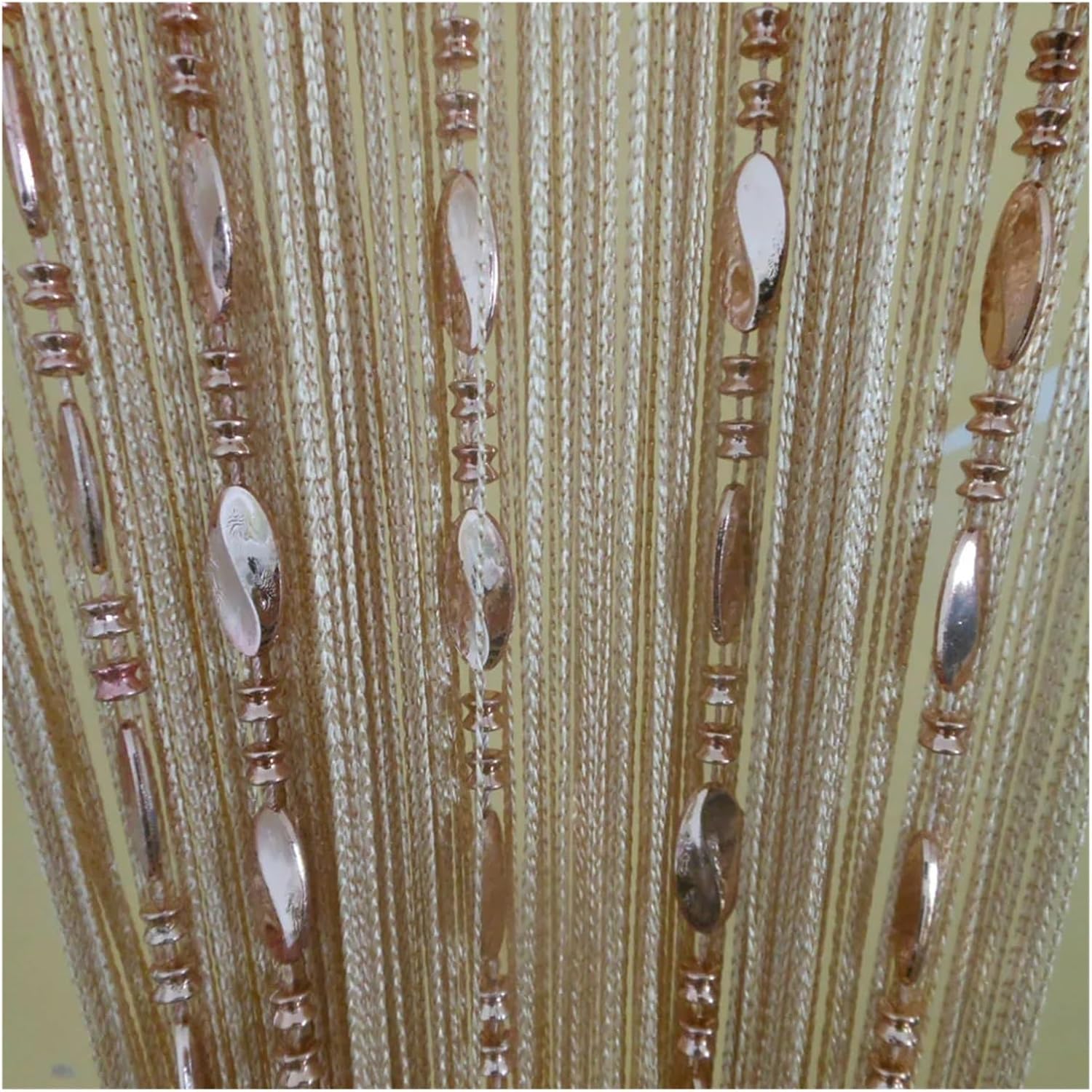 String Bright Button Beaded Door Curtain Panel