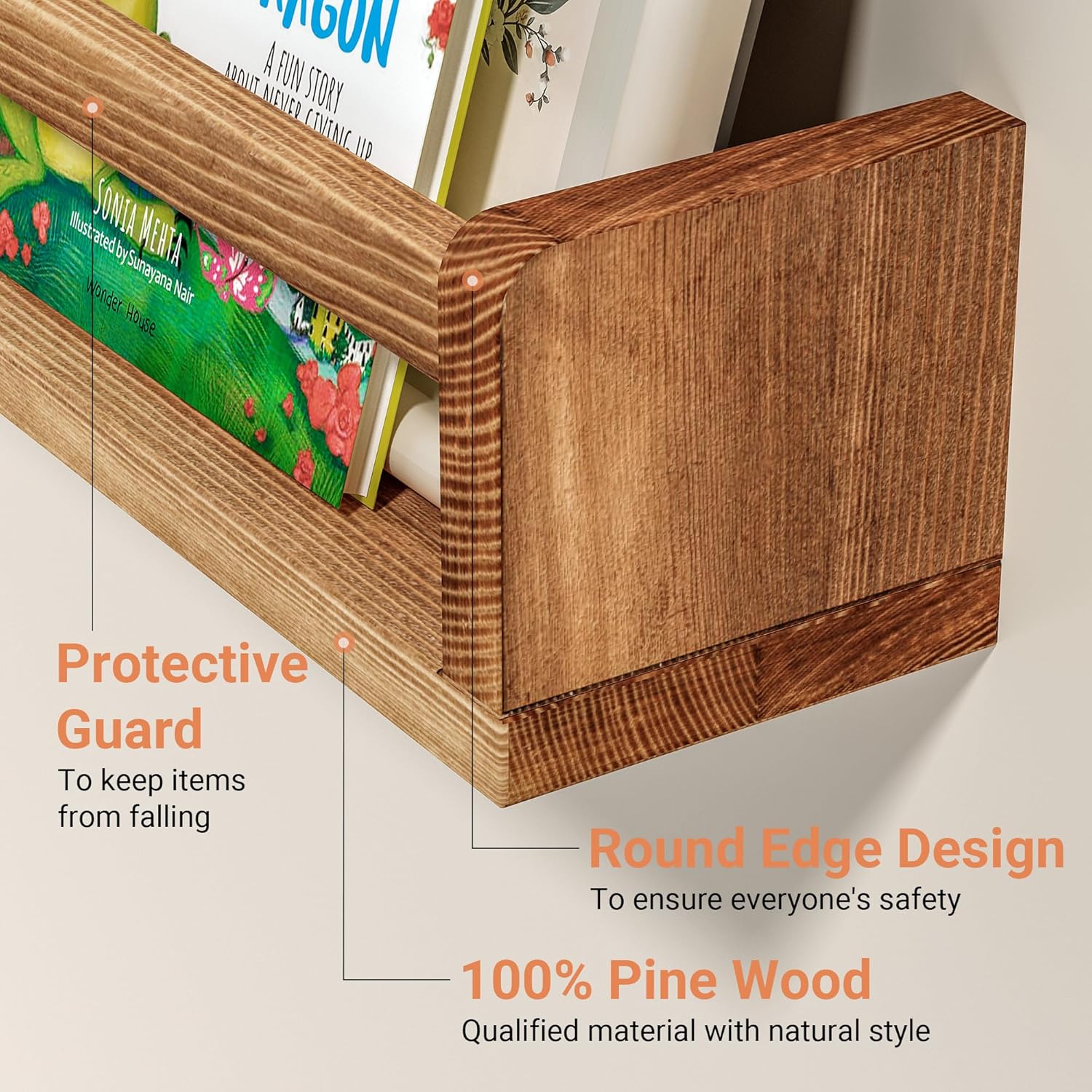 Heimlove Nursery Floating Shelves Set of 2