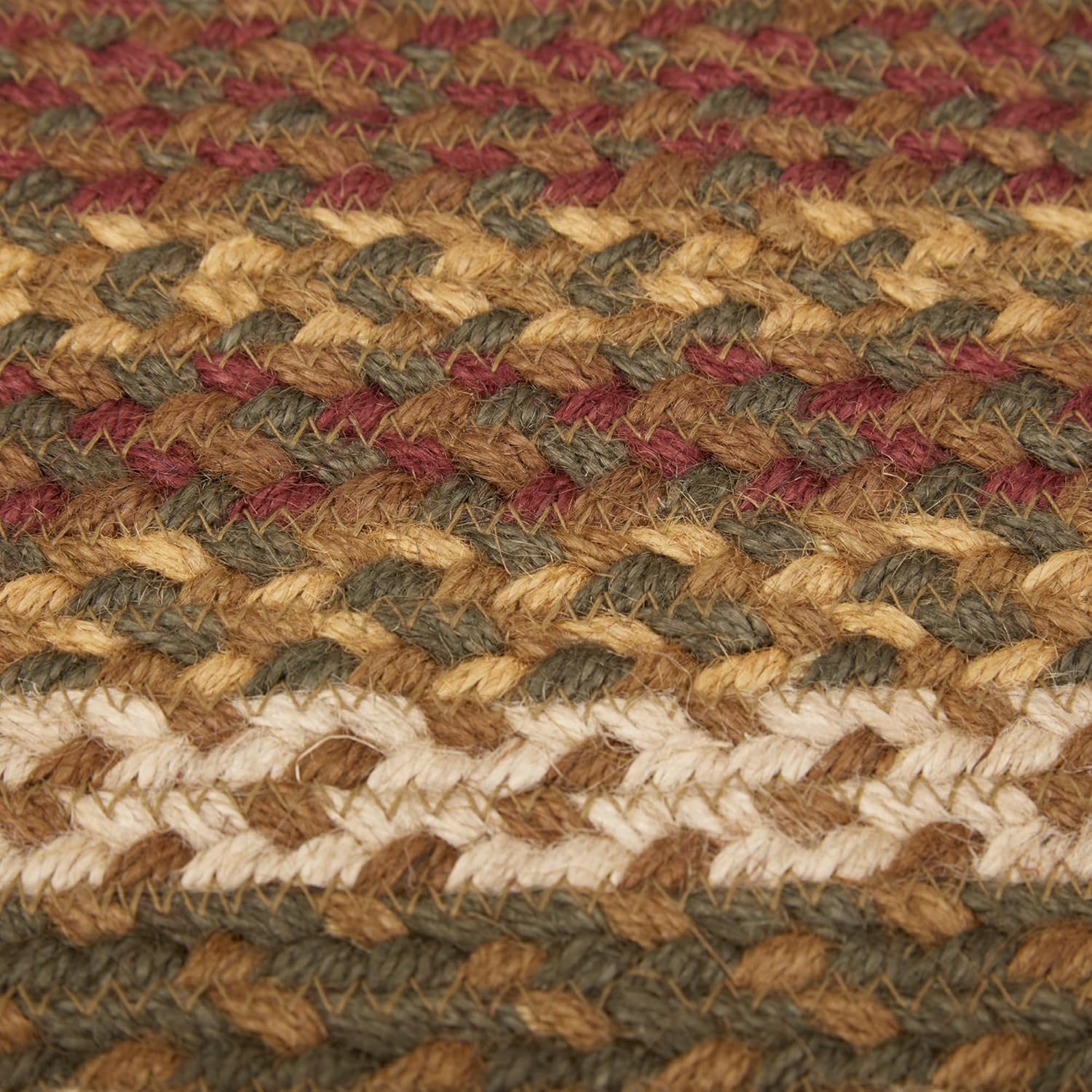 VHC Brands Tea Cabin Rustic Jute Green Striped Area Rug 20x30
