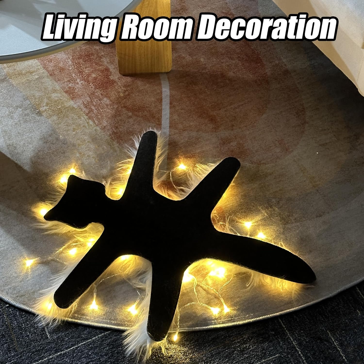 Light Up Fried Cat Rug Christmas Decor with USB Lights