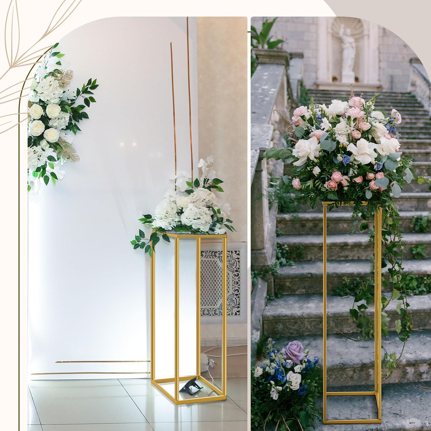 5 Pcs Gold Cylinder Stands for Party and Wedding Displays
