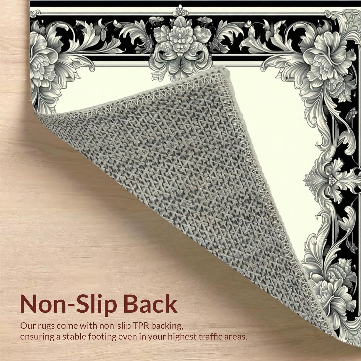 Ultra Soft 6x9 Area Rug with Baroque Pattern