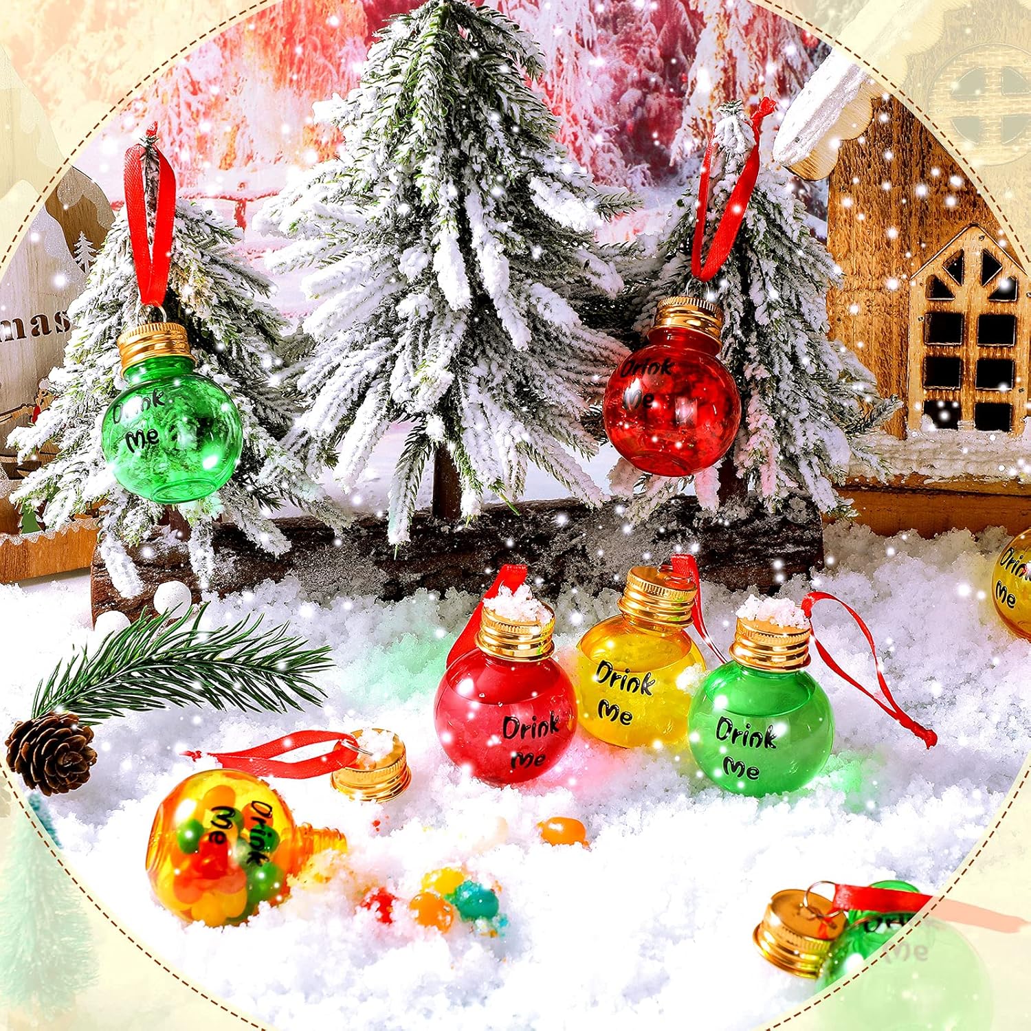 9 Piece Booze Filled Christmas Tree Ornaments Set