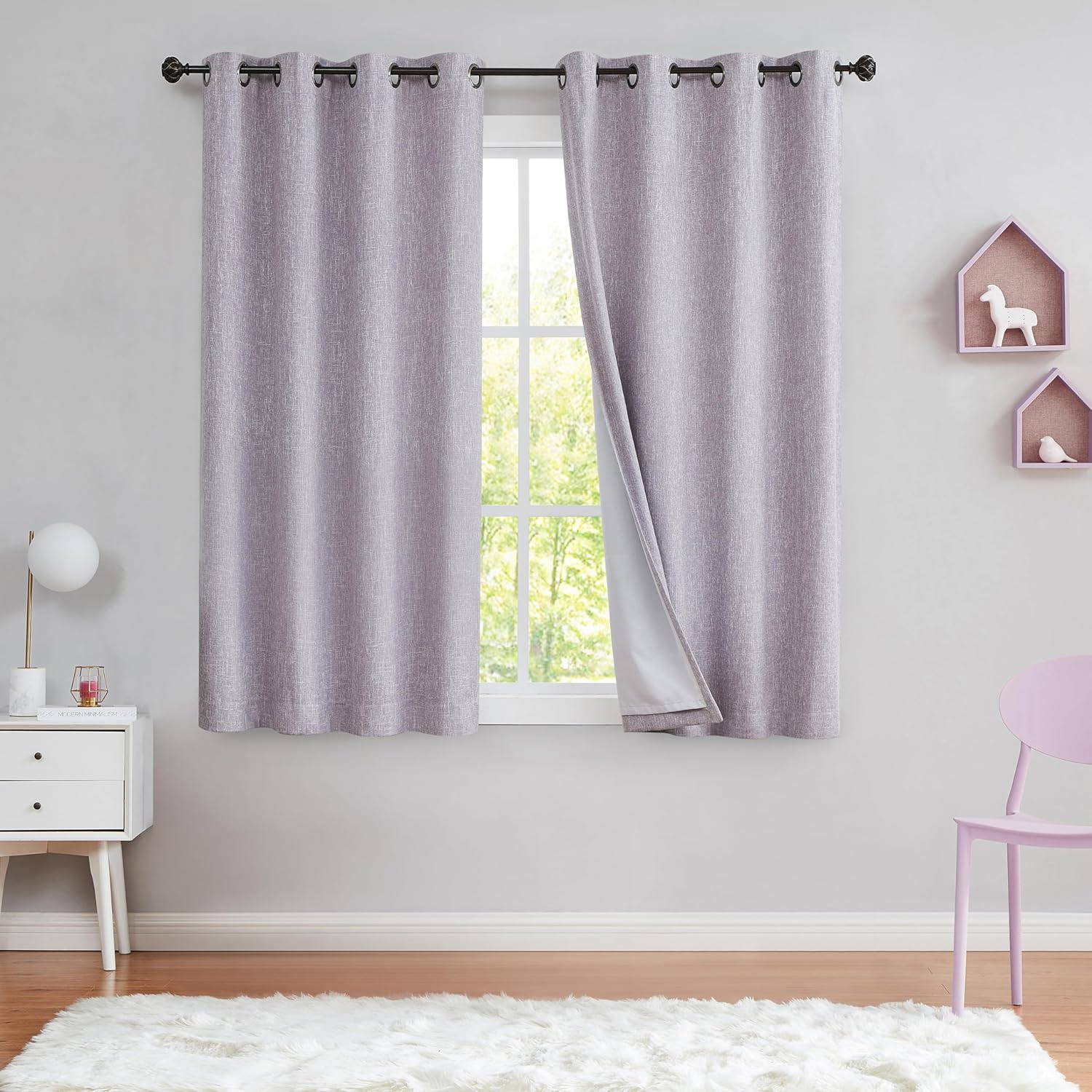 Central Park Lavender Blackout Curtain Panels 50x63 2 Panels